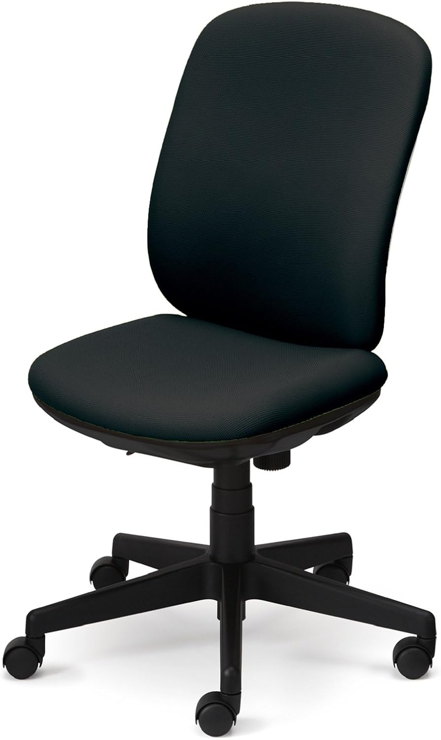 Detalle de PLUS Presea 697812 オフィスチェア ハイバック・ホワイトシェル・肘なし ブラック