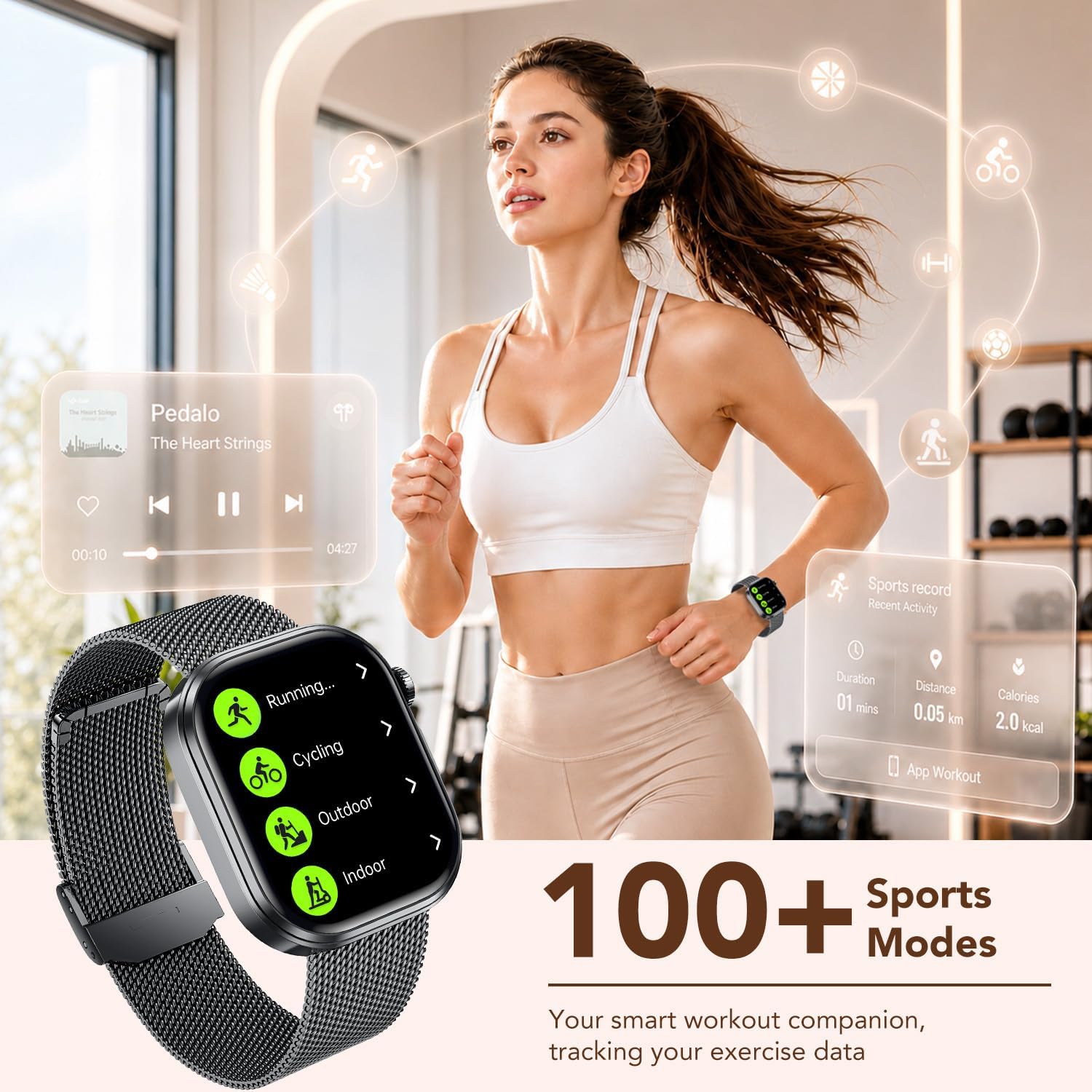Detalle de ECG HRV Smart Watch for Women: Cardiovascular Health, 130+ Sports Modes & Bluetooth Calling