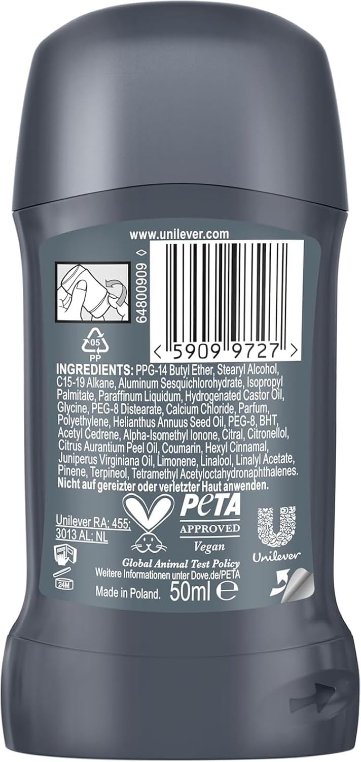 Detalle de Dove Men+Care Deodorante Stick Advanced, Invisible Dry – 6x50 ml