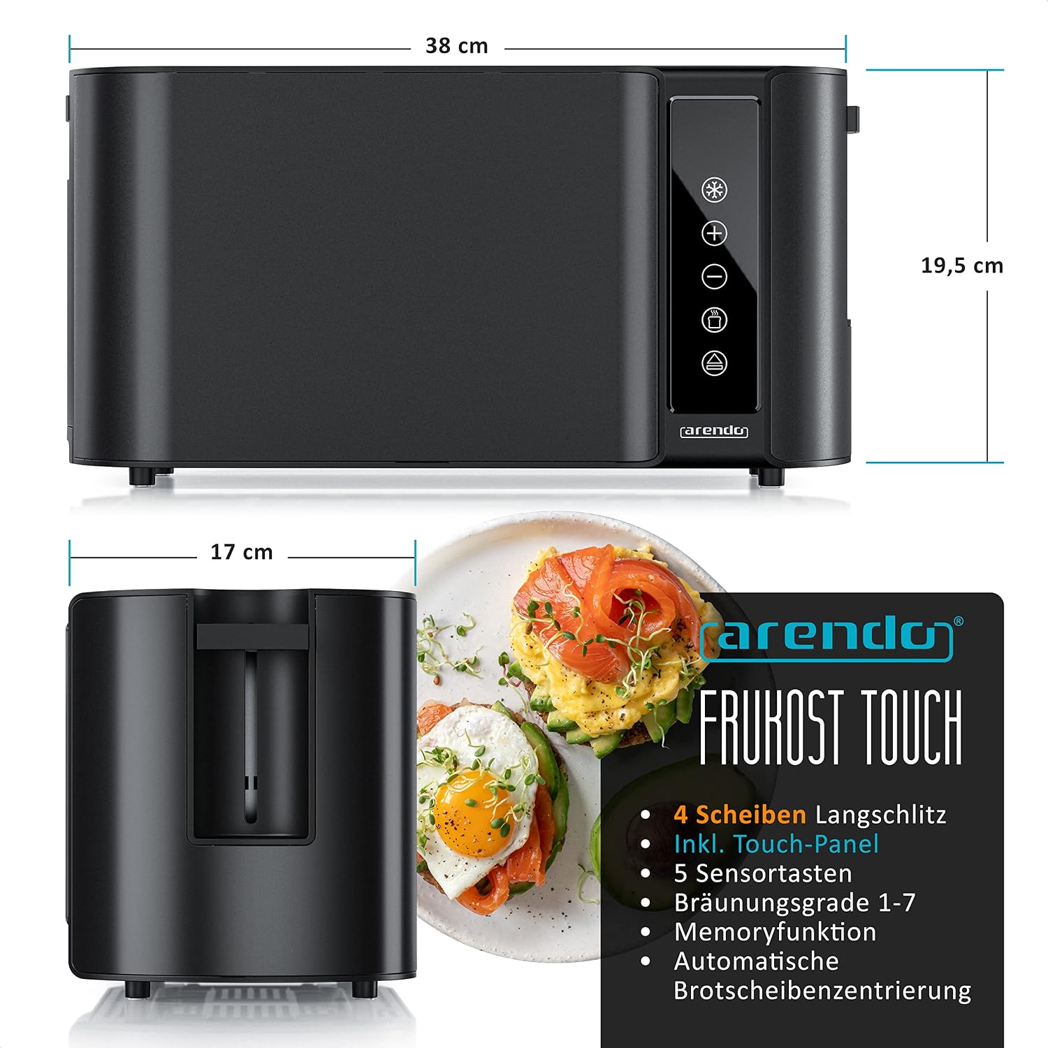 Thumbnail 1 de Edelstahl Toaster mit Touchpanel 1500 W