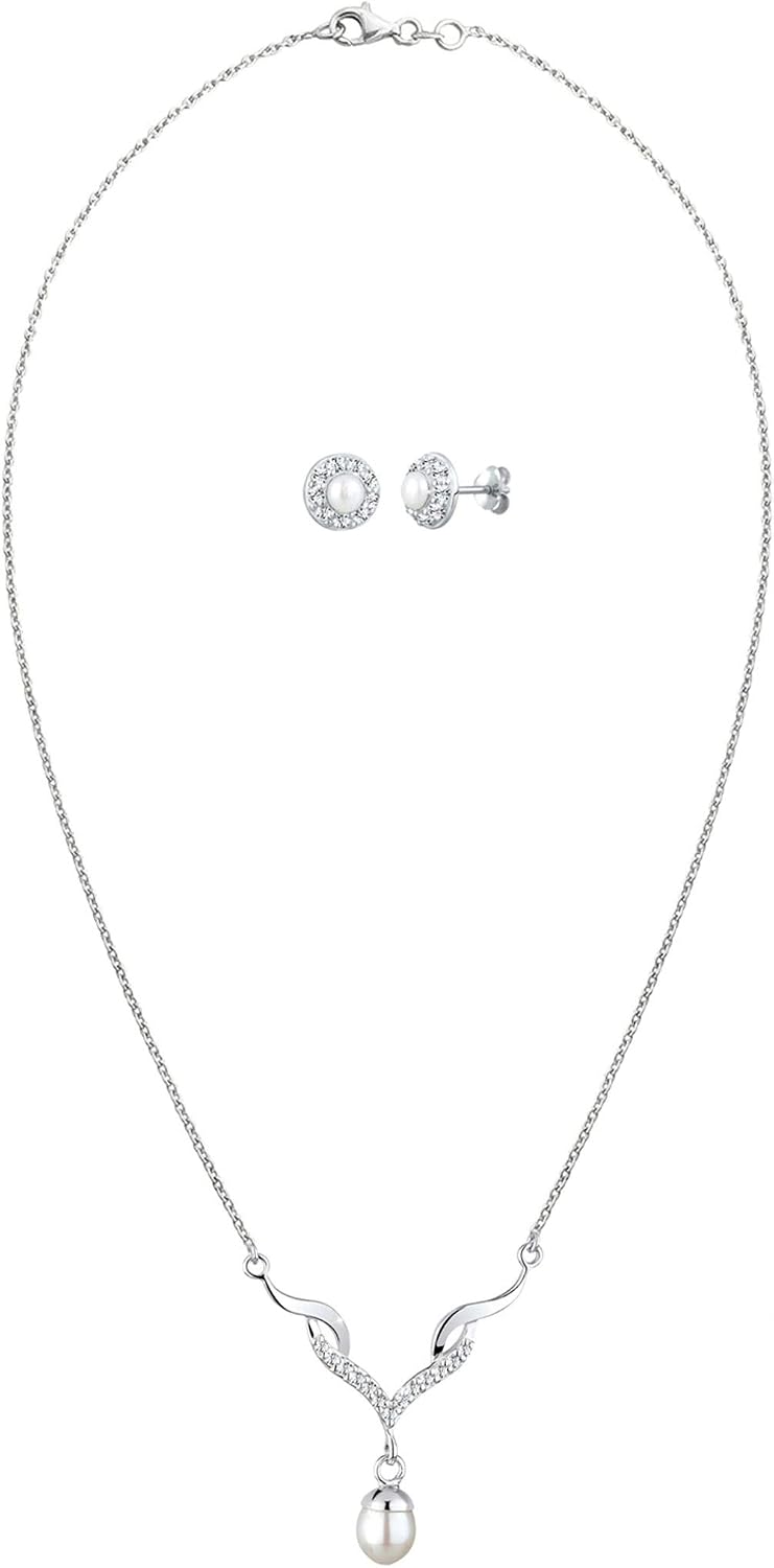 Detalle 2 de Elli Schmuckset Tropfen Anhänger 45 cm Silber 925
