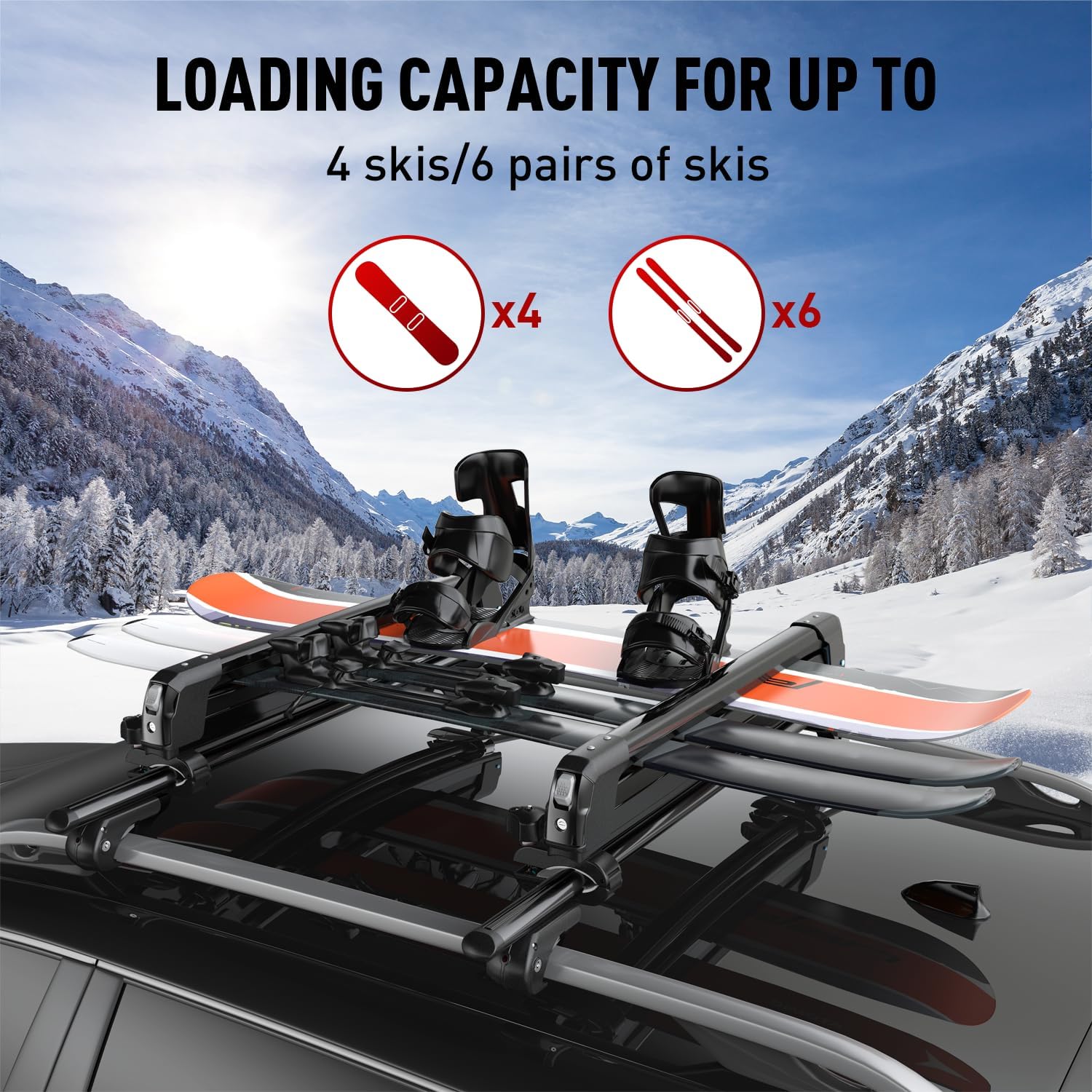 Detalle 2 de PacificCrest Lockable Ski & Snowboard Rack 27.5"