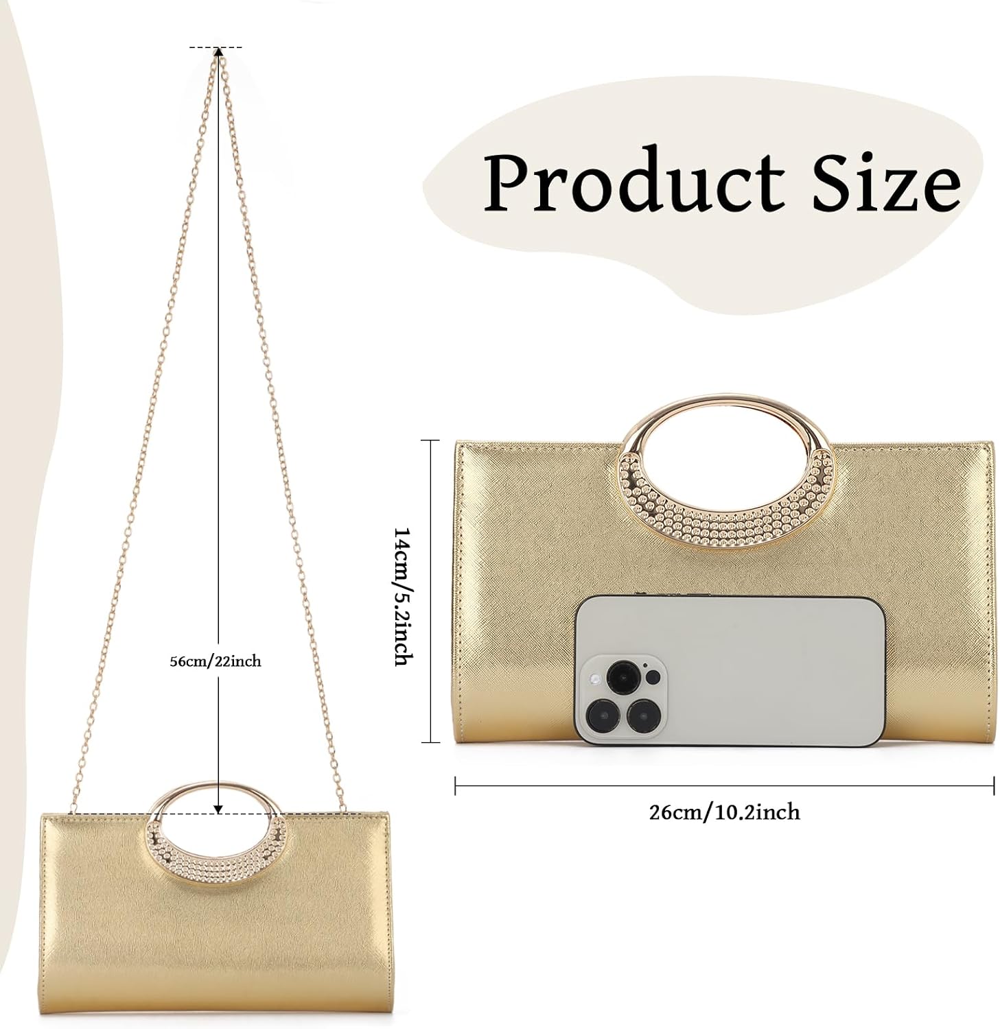 Detalle de EVEOUT PU Leder Clutch Tasche