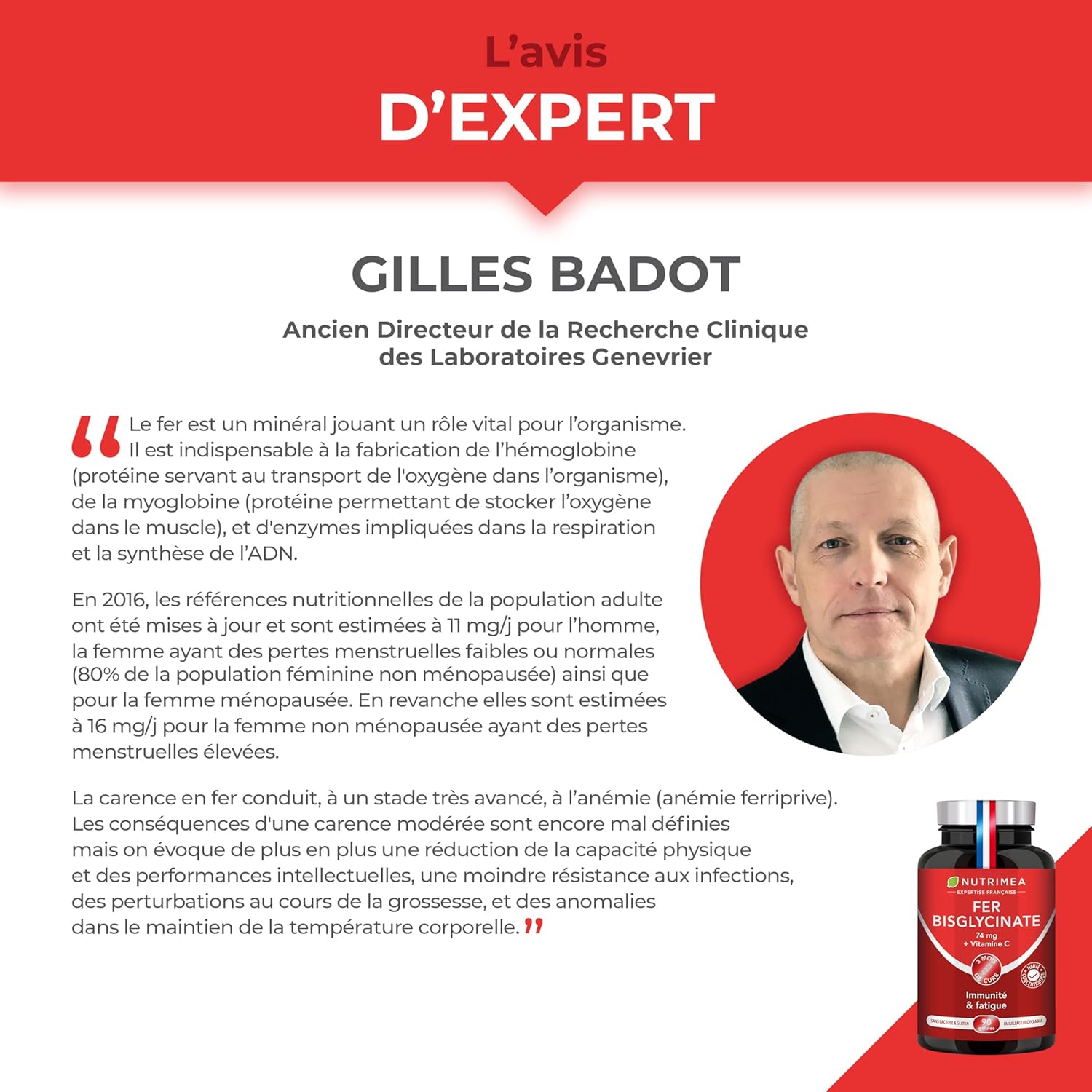 Thumbnail 5 de FER Bisglycinate + Vitamine C (14 mg de fer) Ferrochel® – 90 gélules vegan Nutrimea, fabriqué en France