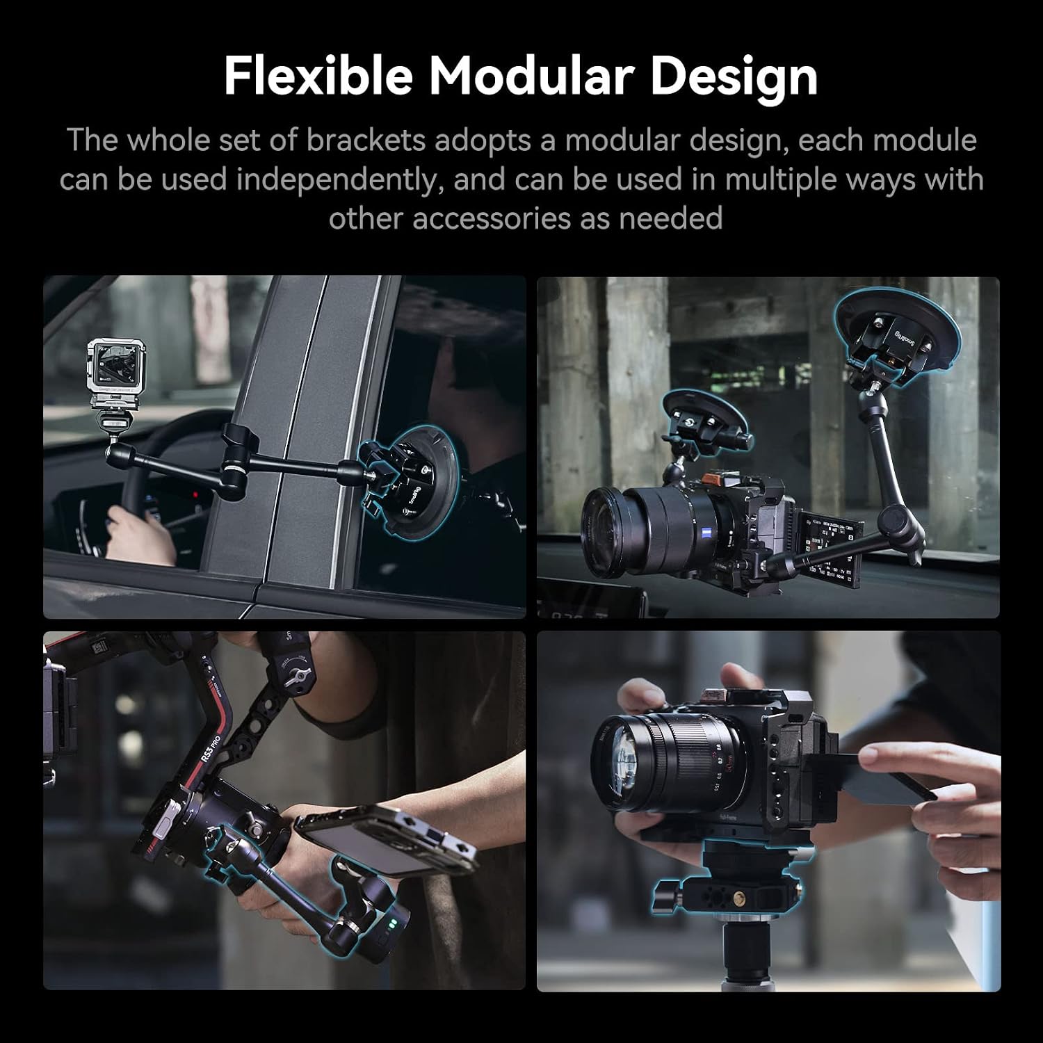 Thumbnail 2 de SMALLRIG SC-15K 4-Arm Powerful Suction Cup Camera Mount Kit (3565B) for GoPro, DSLR and Camcorder