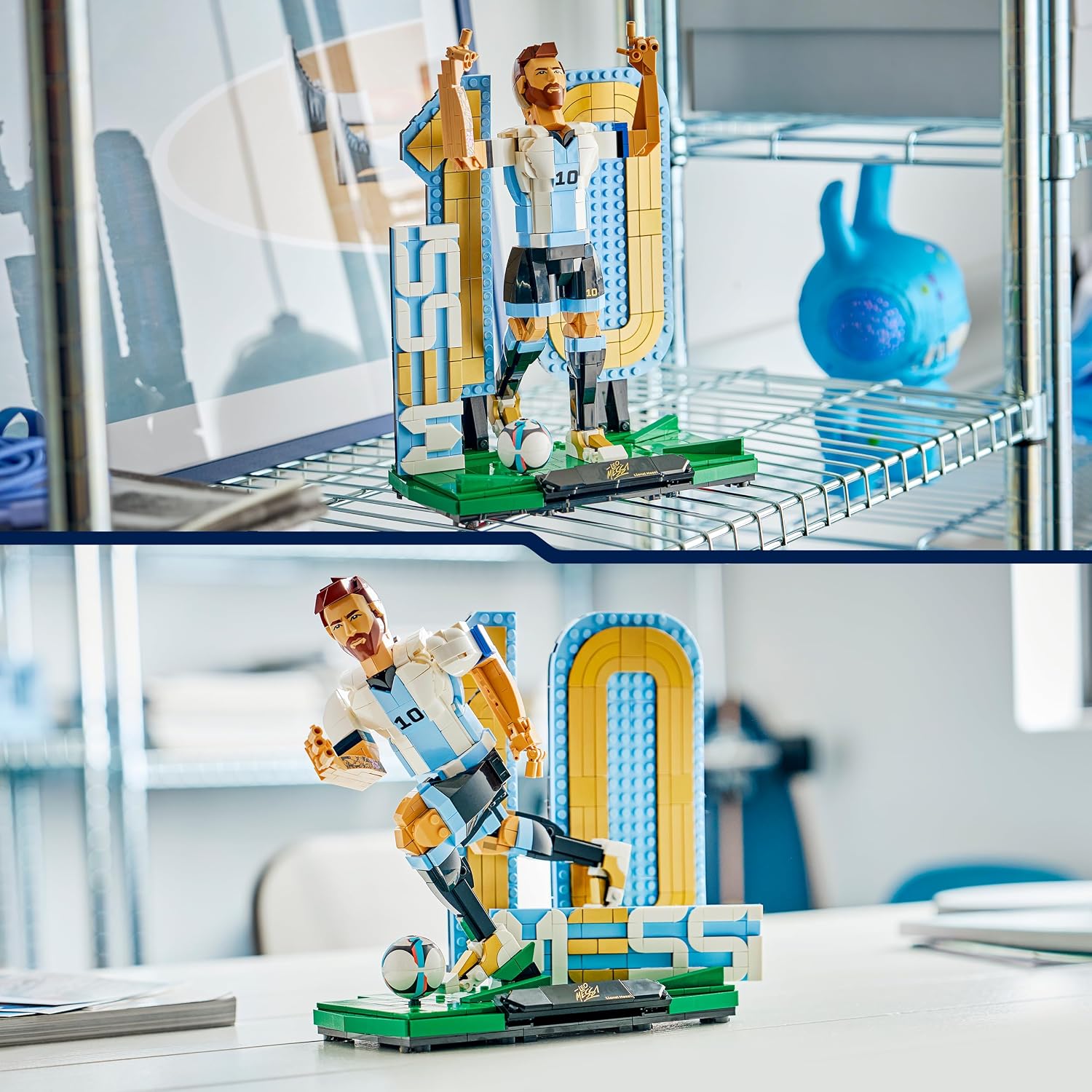 Detalle de LEGO Editions Lionel Messi: Leyenda del Fútbol – Maqueta 3D de Figura y dos poses