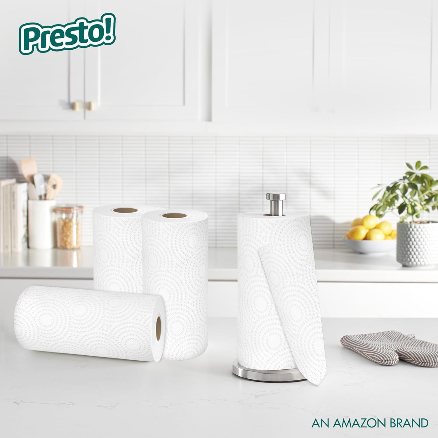 Detalle de Amazon Presto! Ultra Strong Paper Towels, Huge Roll, 6 Count (158 sheets per roll)