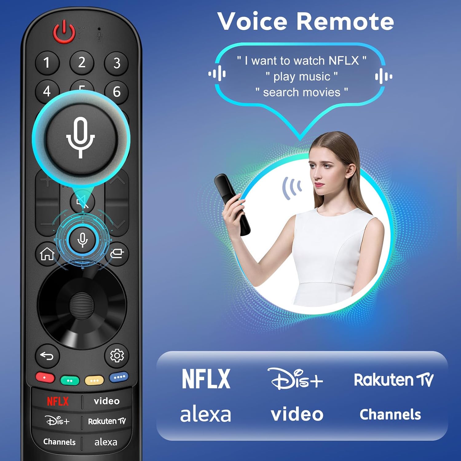 Thumbnail 5 de Voice Magic Remote Control for LG TV: Replacement for MR20GA/MR21GA/MR22GA/MR23GA with Voice Function