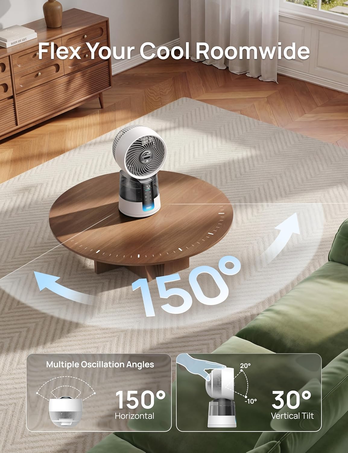 Thumbnail 6 de DREO TurboCool Misting Fan 516: Ultra-Quiet 5°F Drop Cooling with Omni-Directional Oscillation