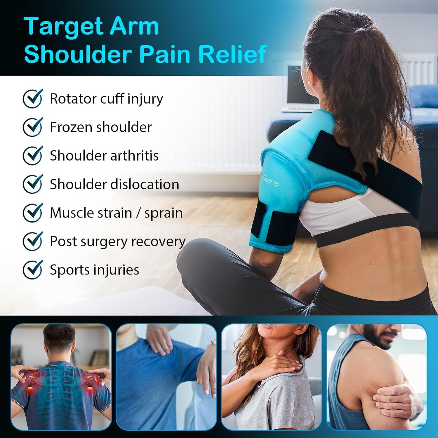 Thumbnail 1 de Comfytemp 3D Contoured Shoulder Ice Pack Wrap
