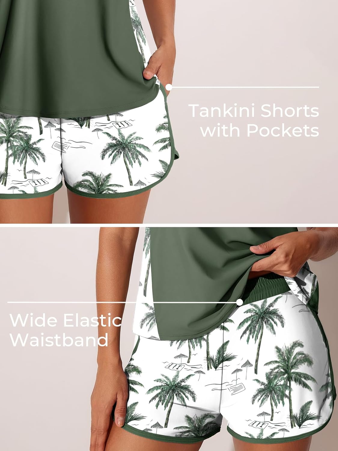Thumbnail 3 de Summer Mae Tankini Blouson Swimsuit with Pockets and Shorts (2-Piece, 2026) For Women