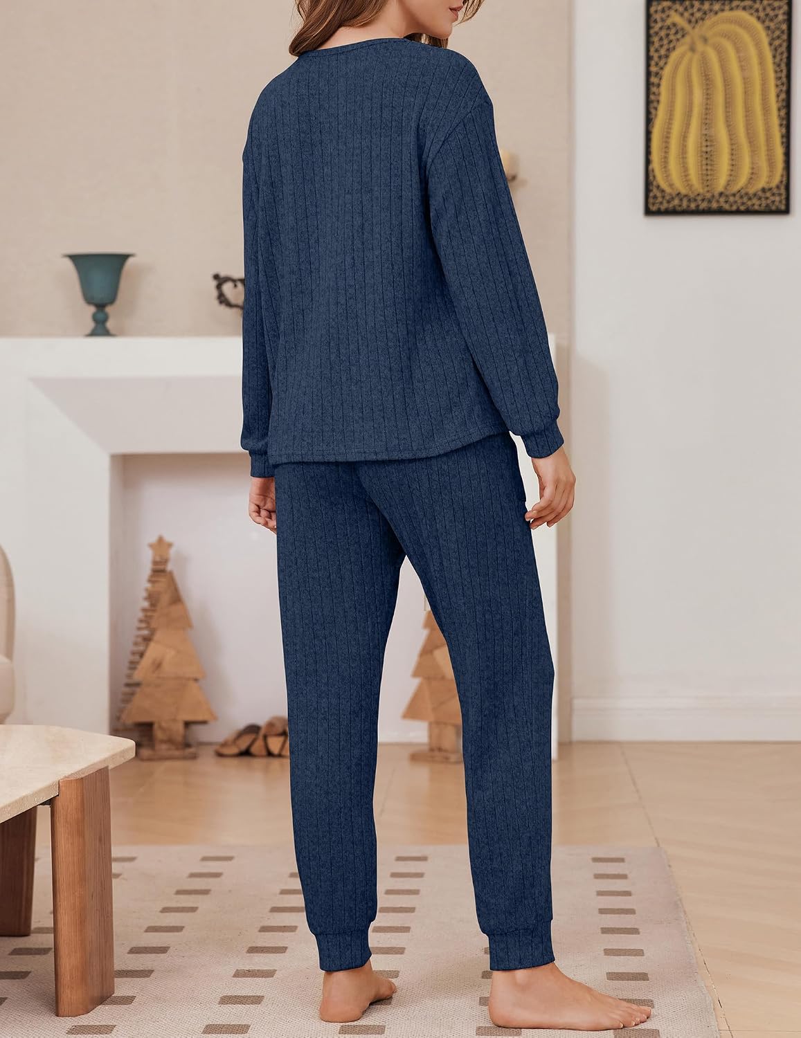Detalle de Ekouaer Women's Knit Pajama Set