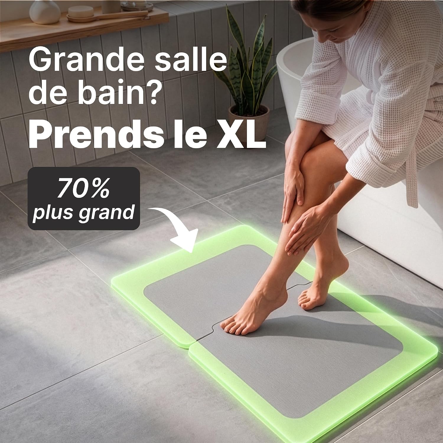 Thumbnail 6 de Minismus Tapis de Bain en diatomite 60 x 40 cm – absorbant et antidérapant pour sortie de douche
