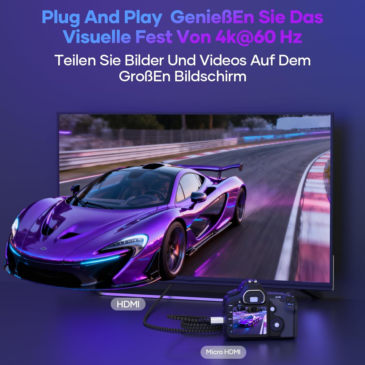 Detalle 2 de Micro HDMI zu HDMI 3 m Kabel
