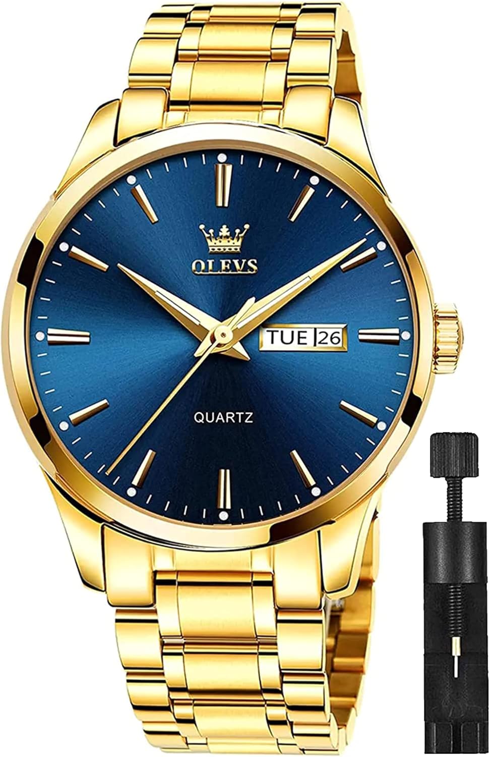 Thumbnail 6 de OLEVS Mens Quartz Date Watch, 30 m water