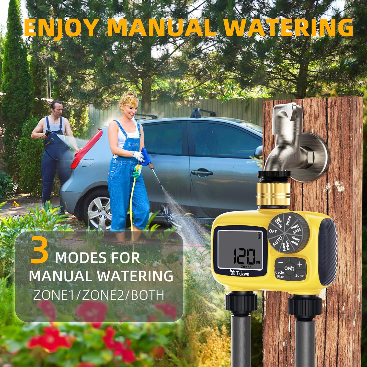 Thumbnail 4 de TRJZWA computer per irrigazione digitale con 2 uscite e timer programmabile (ingresso in ottone, IP55)