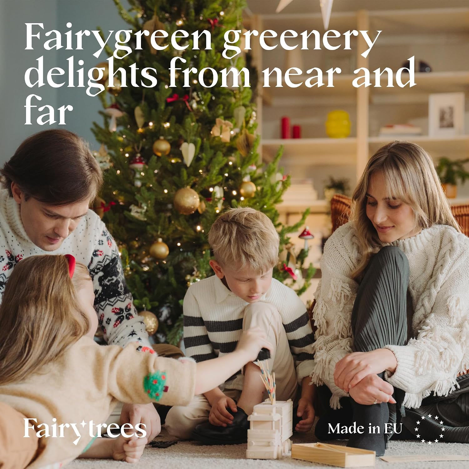 Thumbnail 5 de FairyTrees FT32 Bavarian Fir Premium Artificial Christmas Tree, 220 cm, PE Tips, Wooden Stand