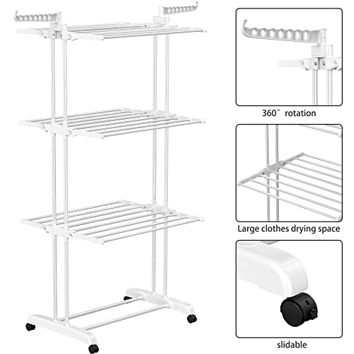 Detalle de HOMIDEC Etendoir Linge Interieur Exterieur, 4 Niveaux – Blanc