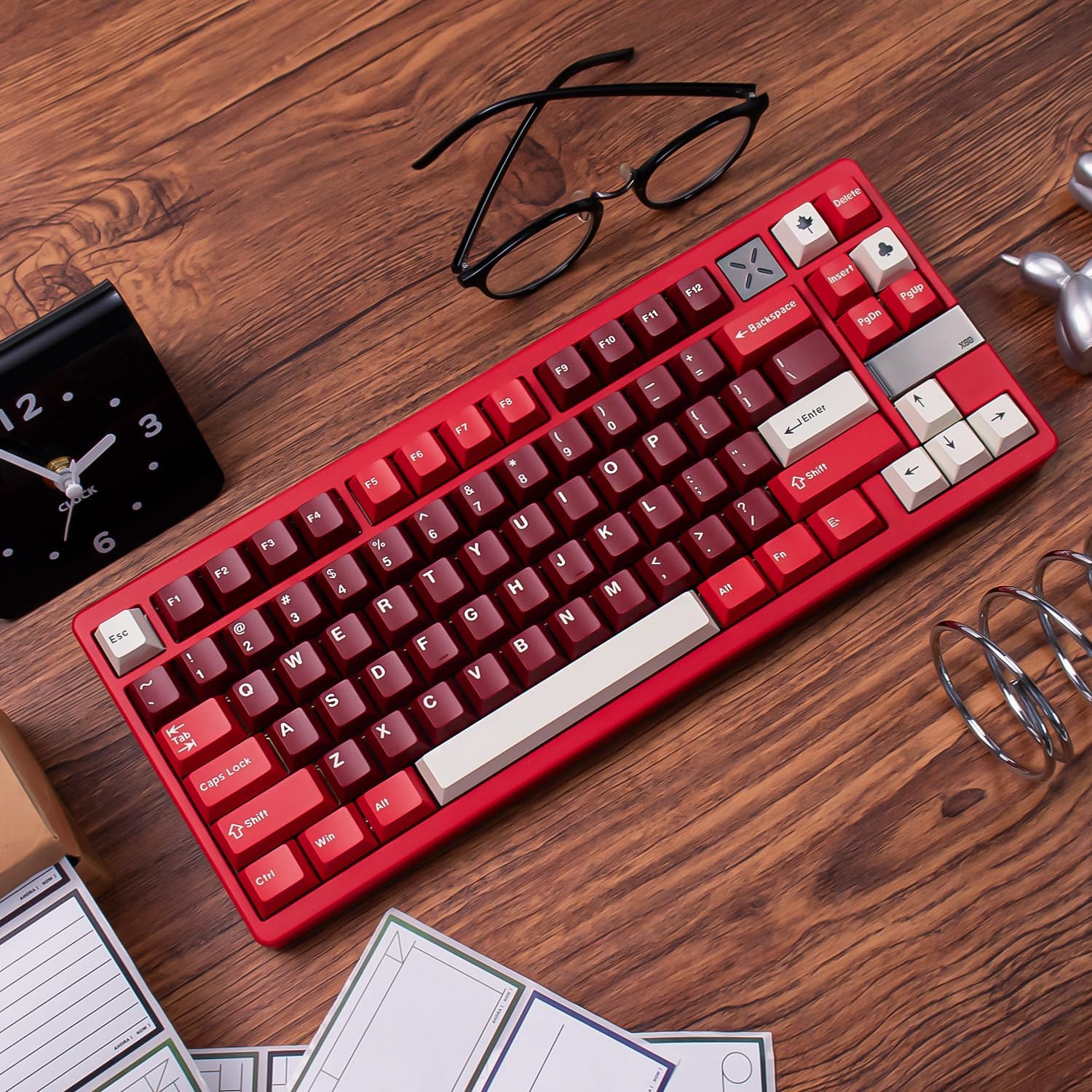 Detalle 2 de 172 Keys Doubleshot Red Keycaps for Cherry MX Mechanical Keyboards (ISO/ANSI) – Cherry Profile