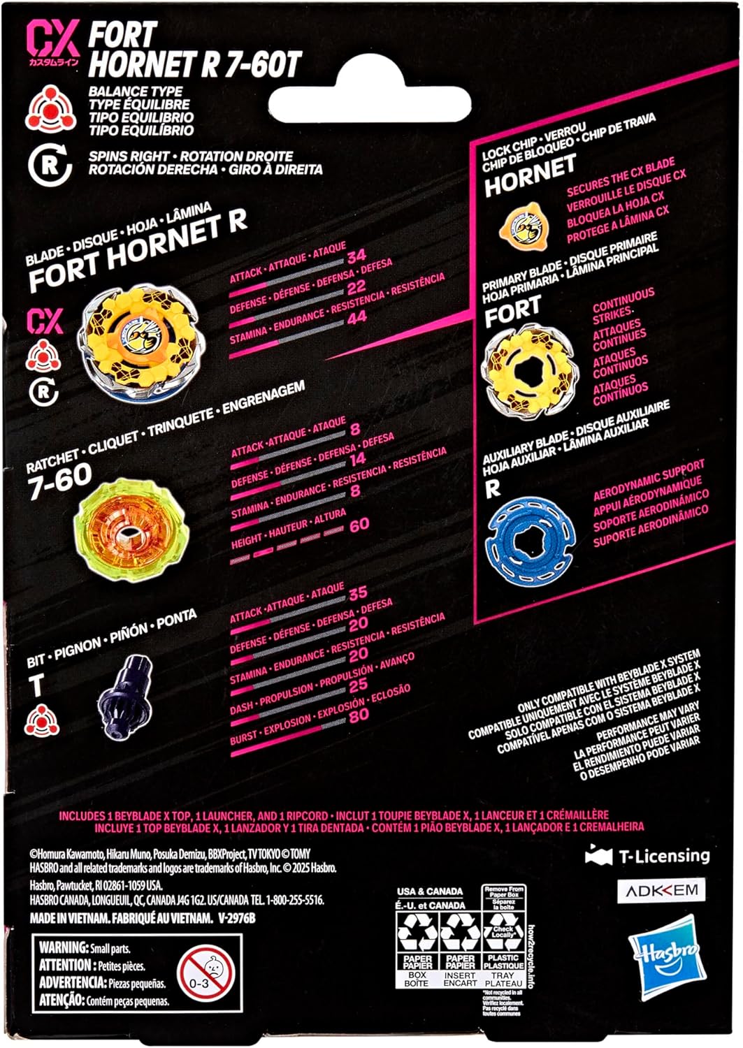 Detalle 2 de Beyblade X Starter Pack Fort Hornet R 7-60T CX (toupie et lanceur) — Takara Tomy