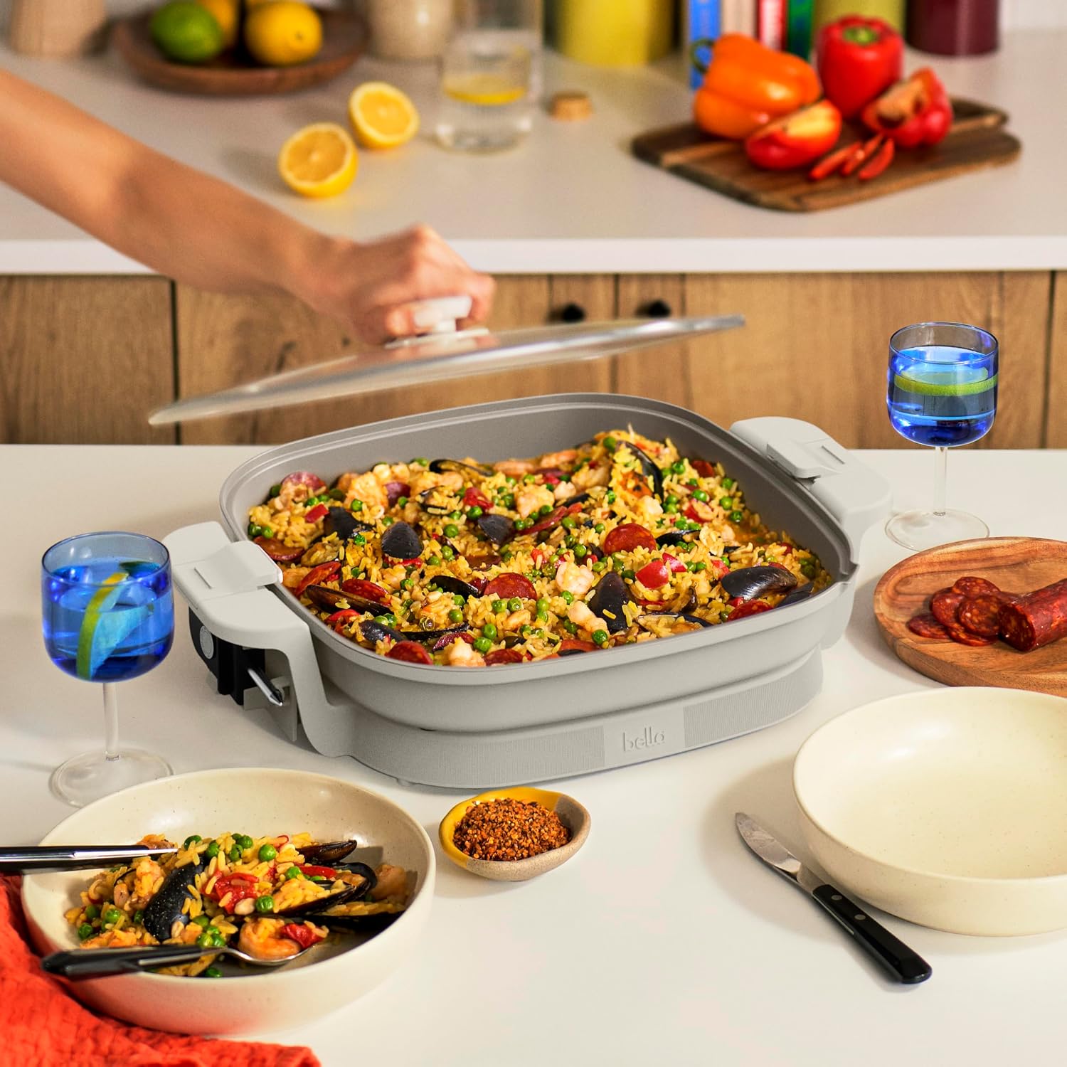 Thumbnail 4 de bella Make & Take XL Electric Skillet (14-inch) with EverGood Ceramic Nonstick Coating and Adjustable Temperature