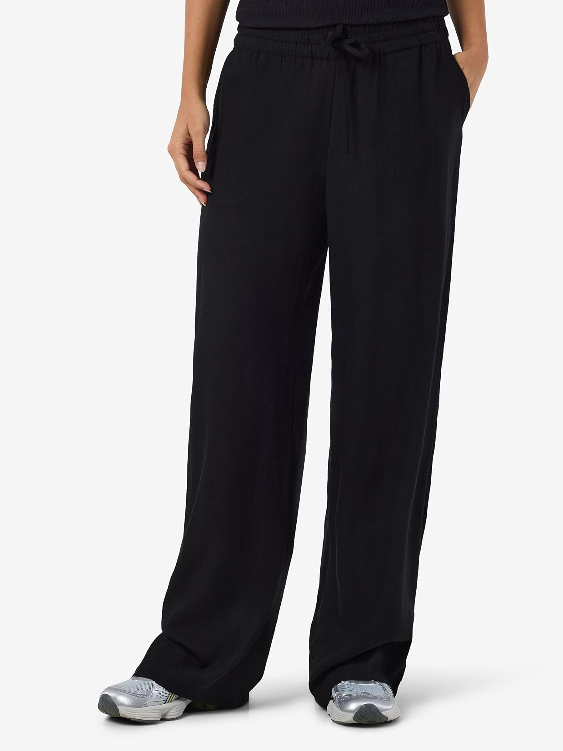 Detalle de NOISY MAY Pantalon Large Coupe décontractée – Toile de Jogging, Lin
