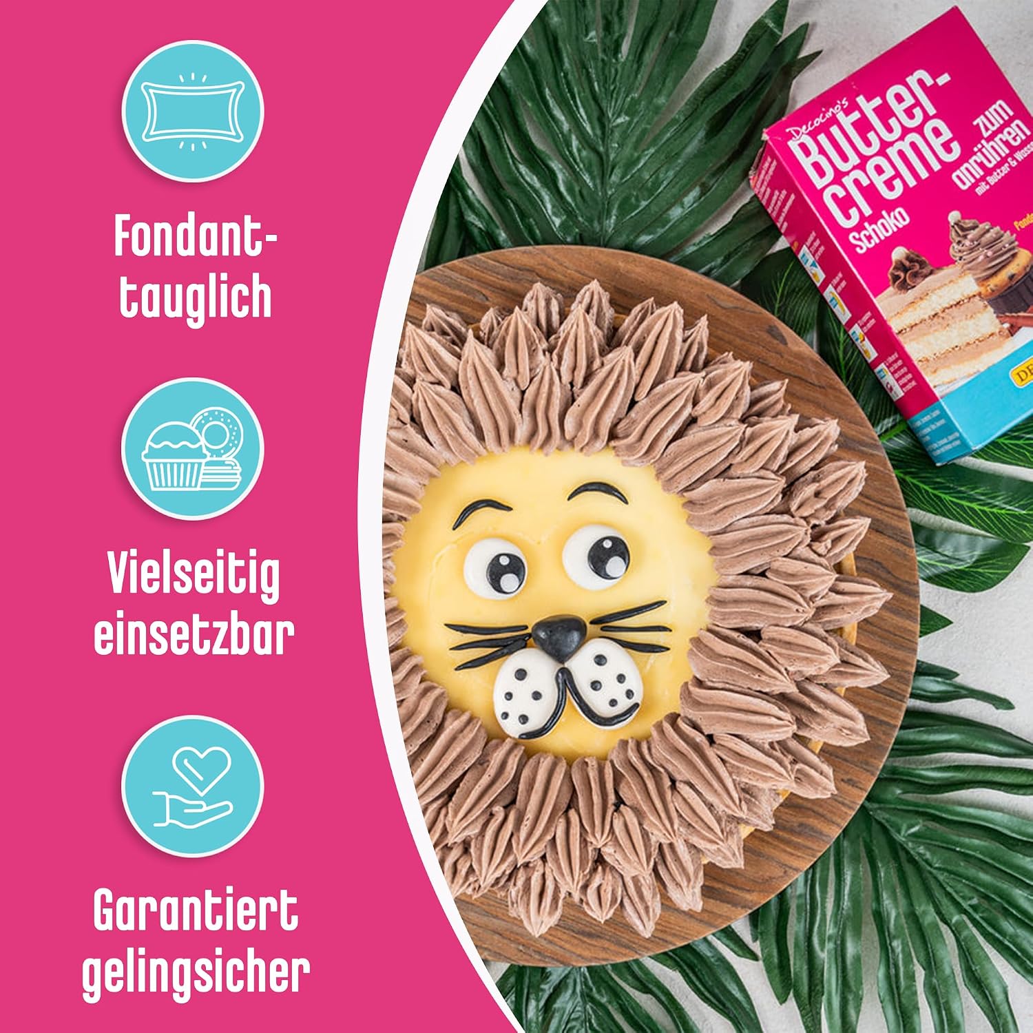 Detalle de Decocino Buttercreme Schoko 250g – Fertige Buttercreme-Mischung im Schoko-Geschmack