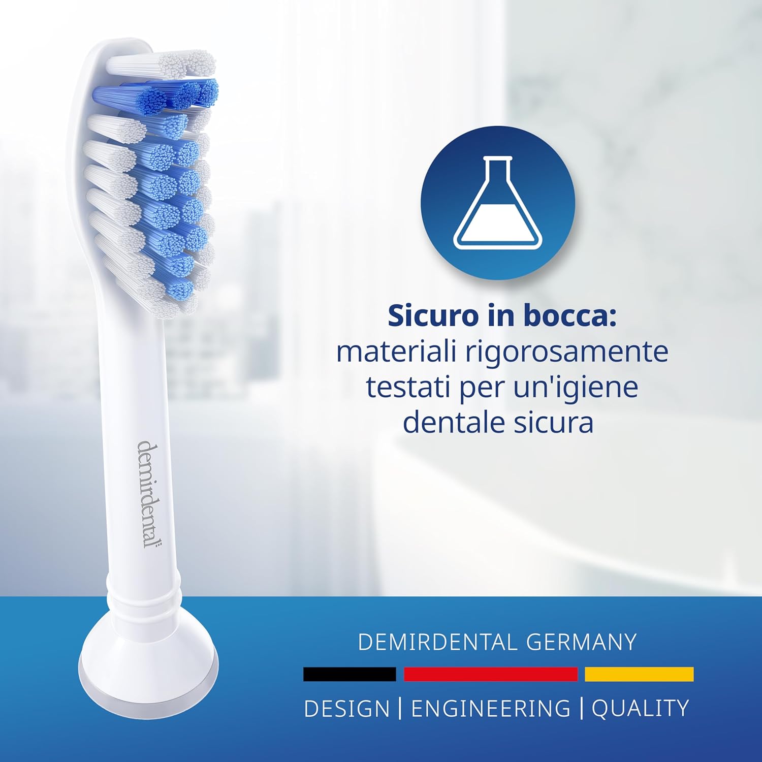Thumbnail 5 de 8 pack testine demirdental compatibili Philips Sonicare Sensibile HX6058, bianco