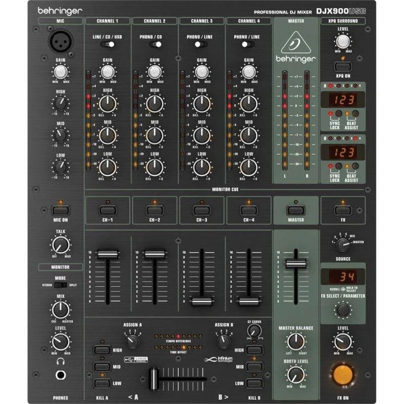 Detalle de Behringer DJX900USB: mesa de mezclas 5 canales con efectos digitales y USB