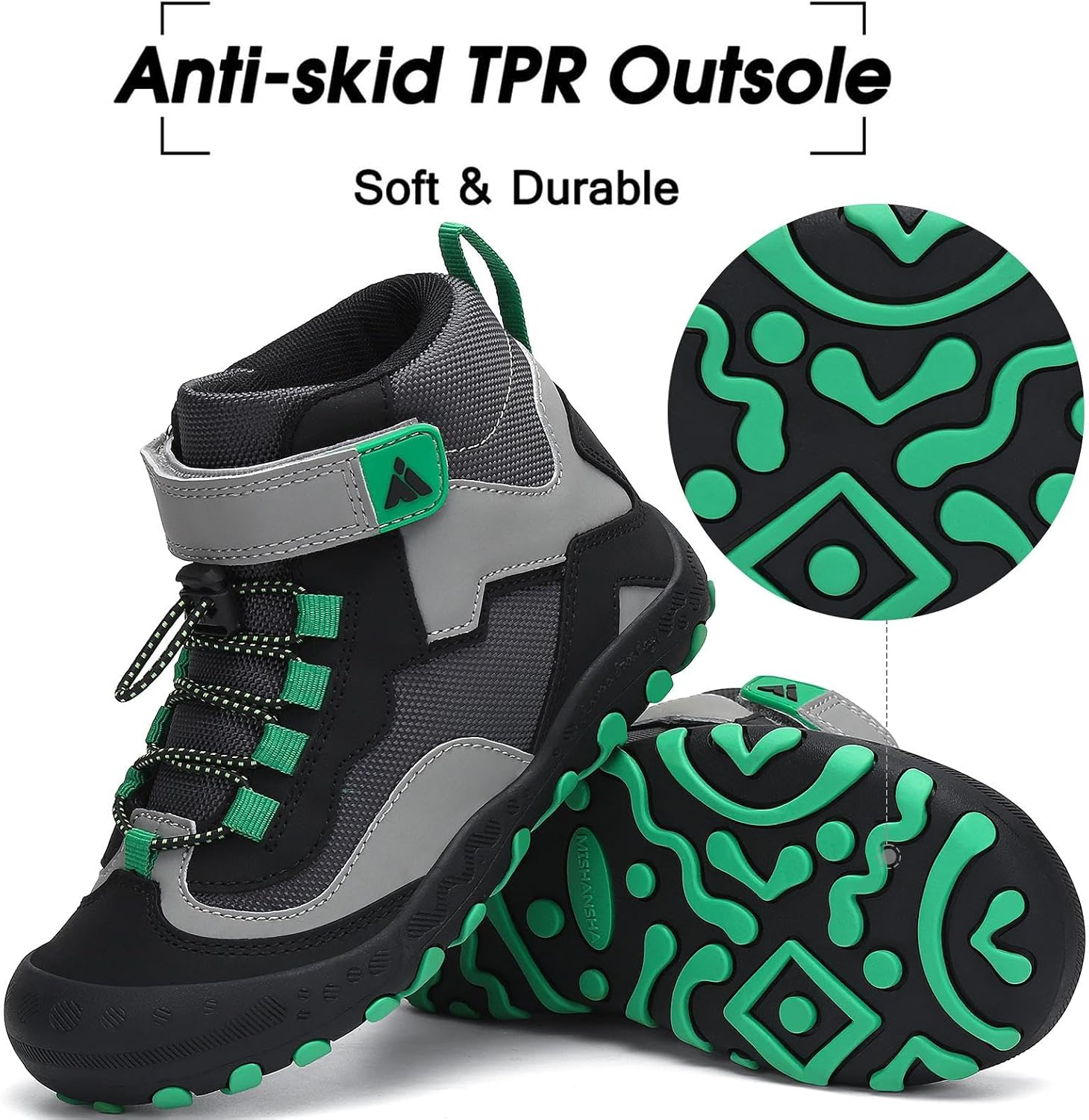 Detalle 2 de Mishansha Kids Hiking Boots: Water-Resistant, Anti-Collision Toe, Non-Slip Outdoor Shoes for Toddlers