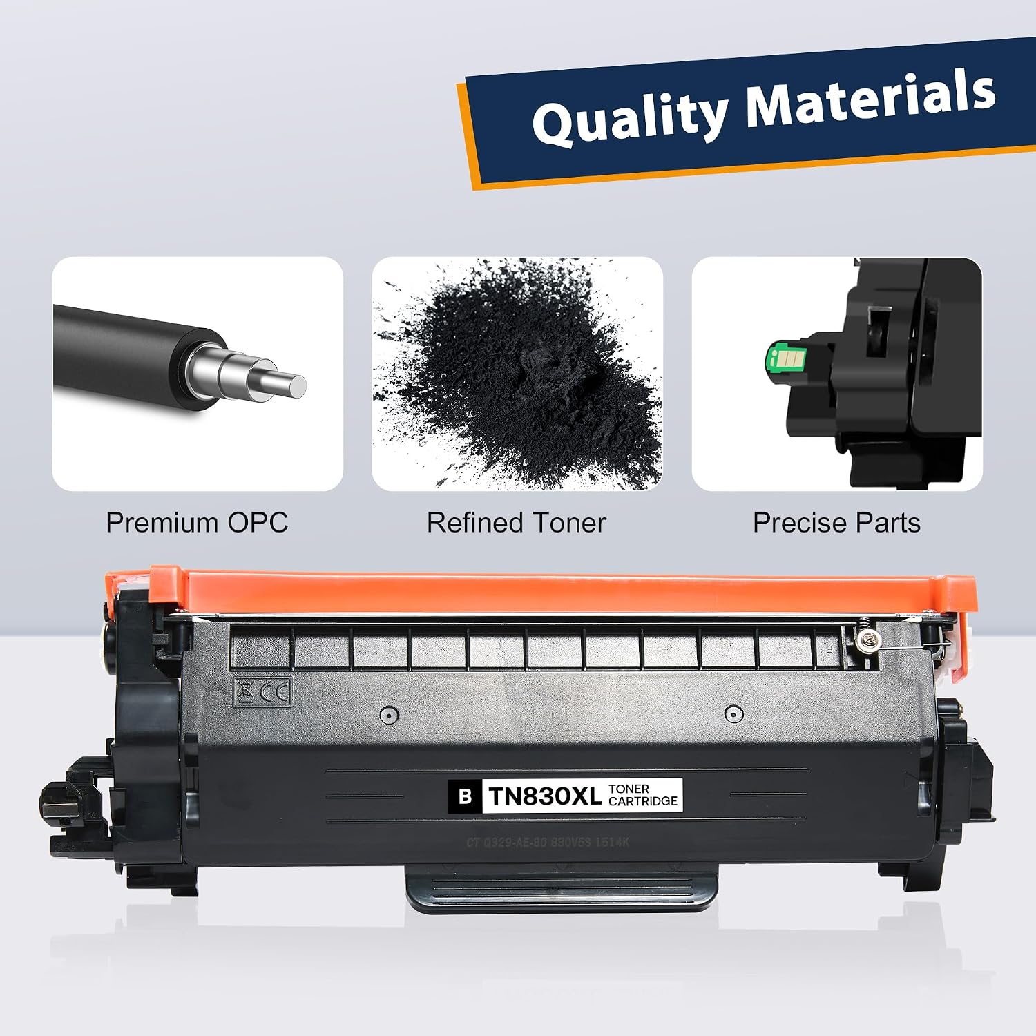 Detalle 2 de WOEBYAS TN830XL Black Laser Toner Cartridge, 4-Pack, Up to 3,000 Pages