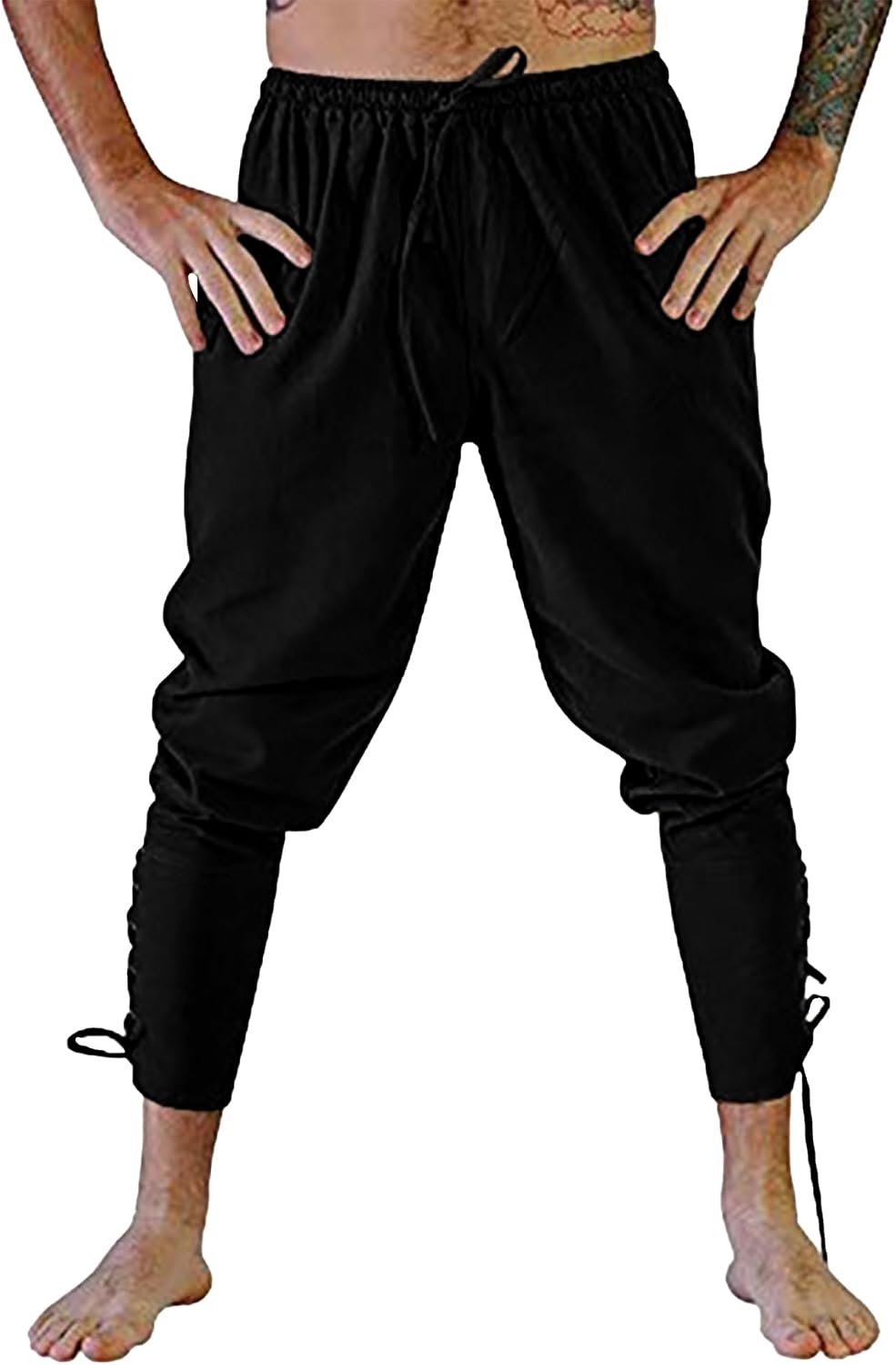 Detalle de YAOHUOLE Herren Mittelalter Hose 75% Baumwolle