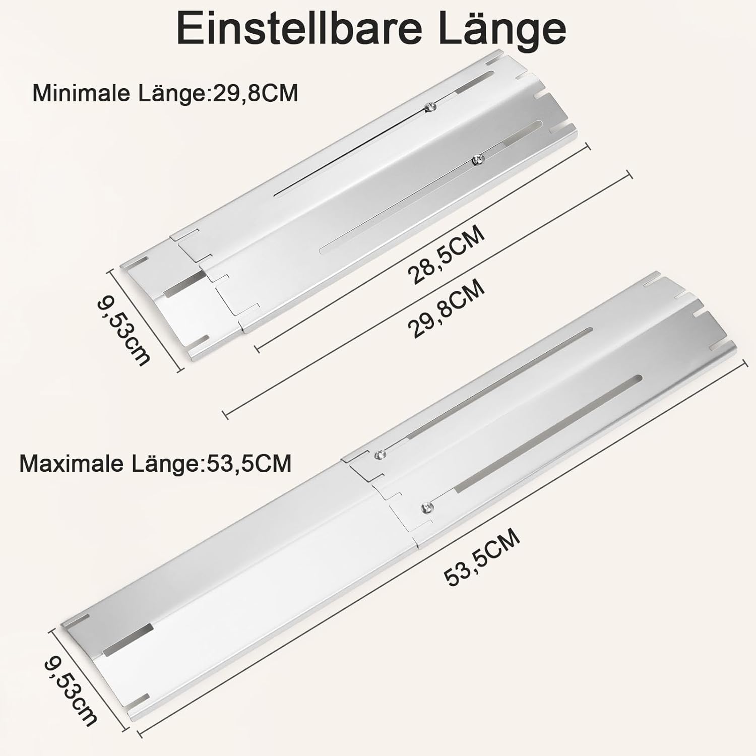Thumbnail 1 de Universal Flammenverteiler für Gasgrill (Einstellbar 29,8–53,3 cm) aus Edelstahl – Brennerabdeckung als Ersatzteil