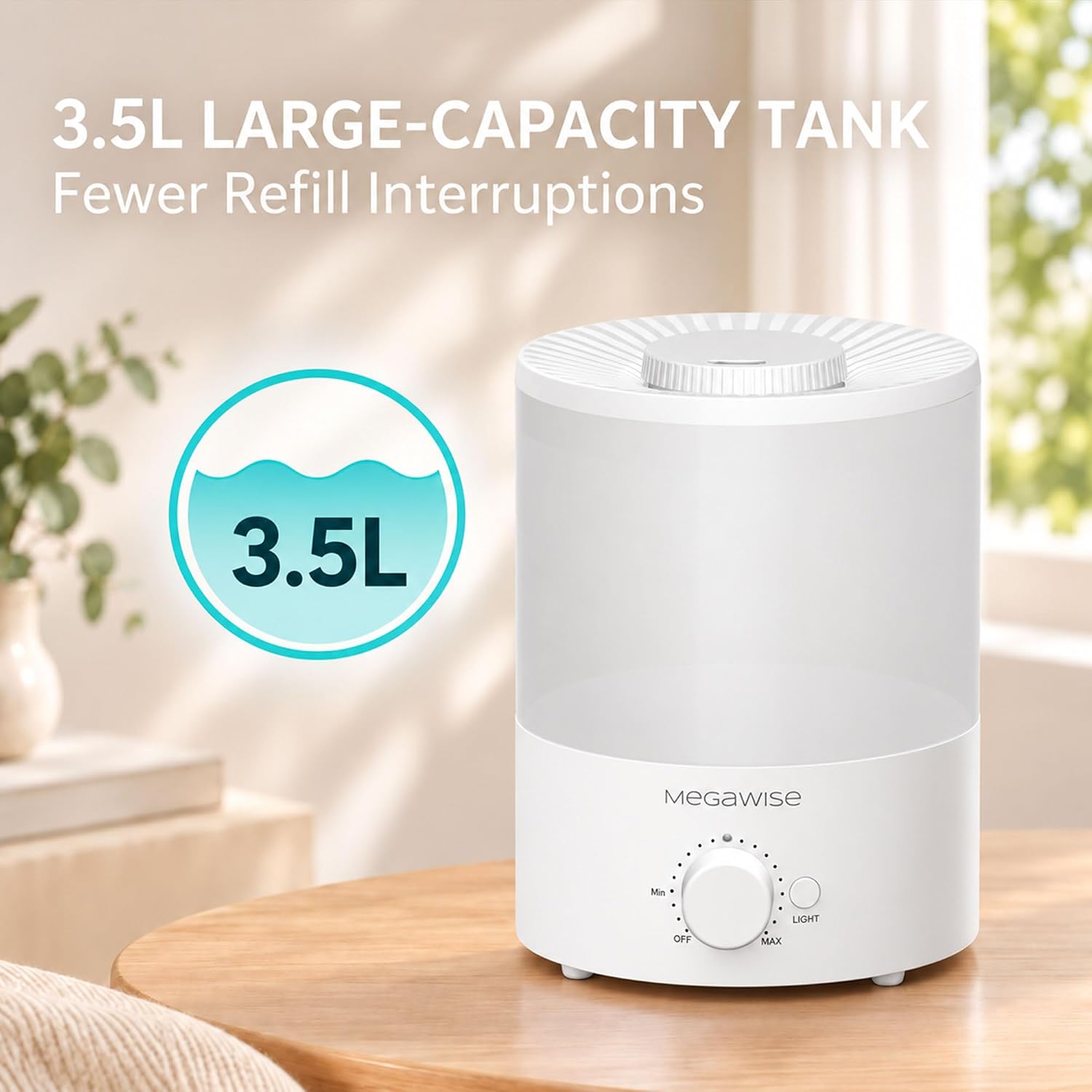 Thumbnail 6 de MEGAWISE Topfill 3.5L Night Light Humidifier ๐