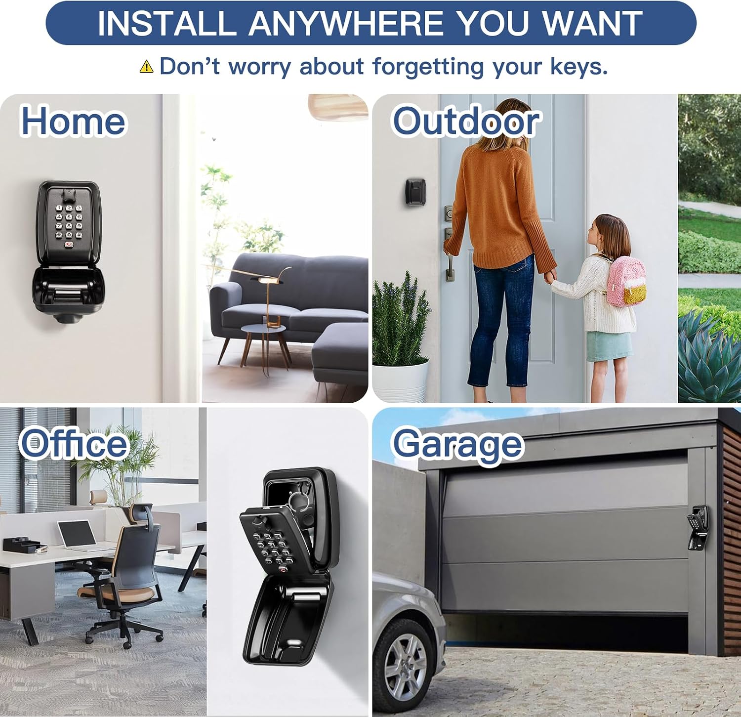 Thumbnail 6 de Tuocal Wall Mounted Key Safe with 12-Digit Resettable Combination and Weatherproof Cover