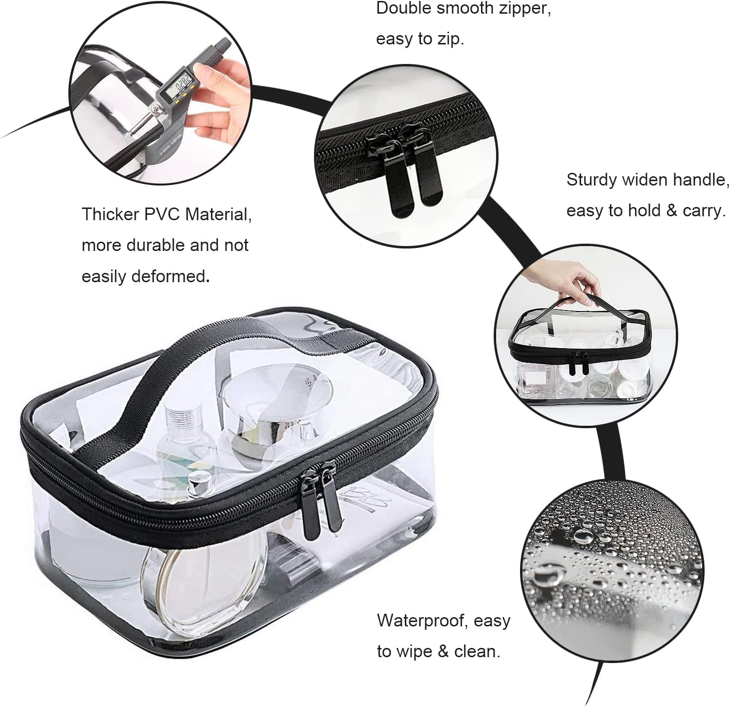 Thumbnail 2 de Kememo Clear Toiletry Bag 2PCS, transparent travel pouch