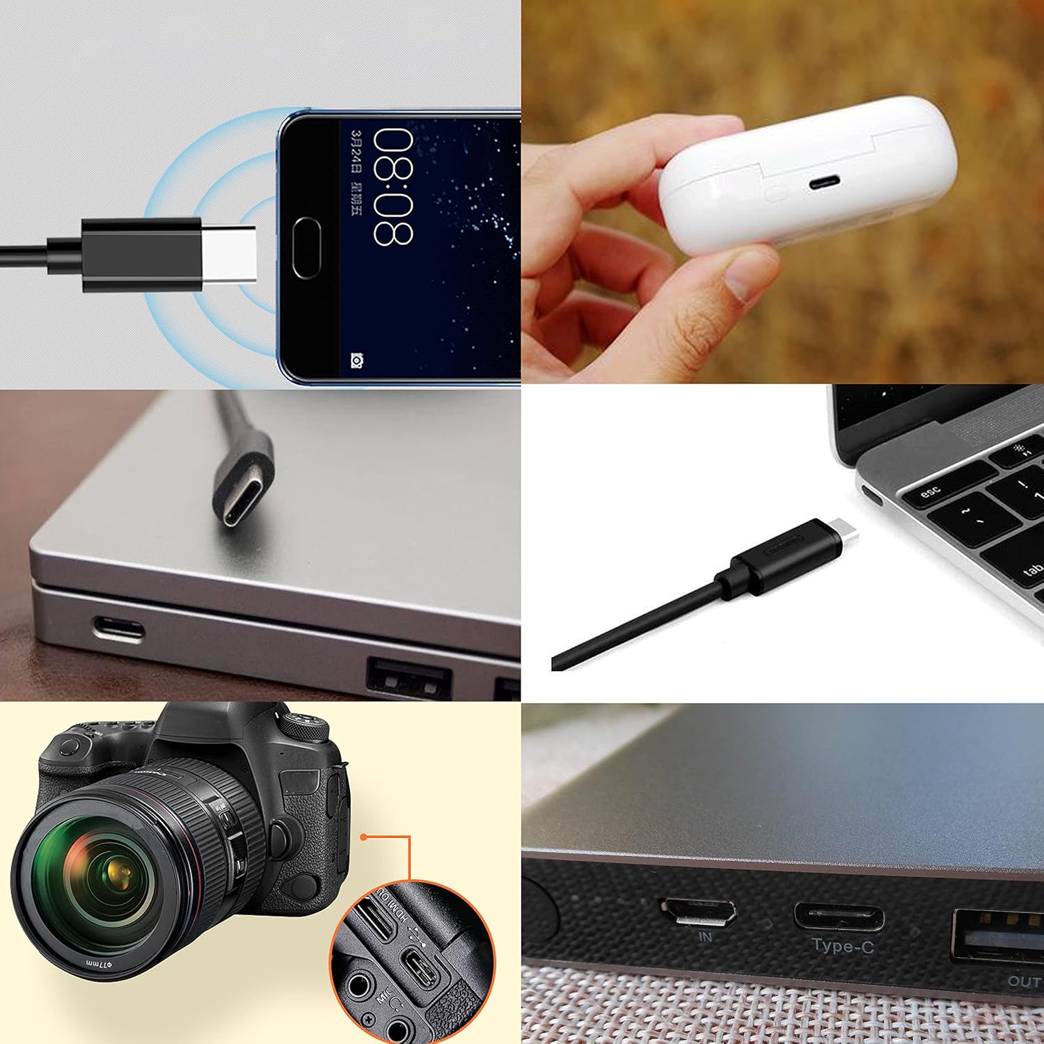 Detalle de USB-C bare-wire power cable 22AWG