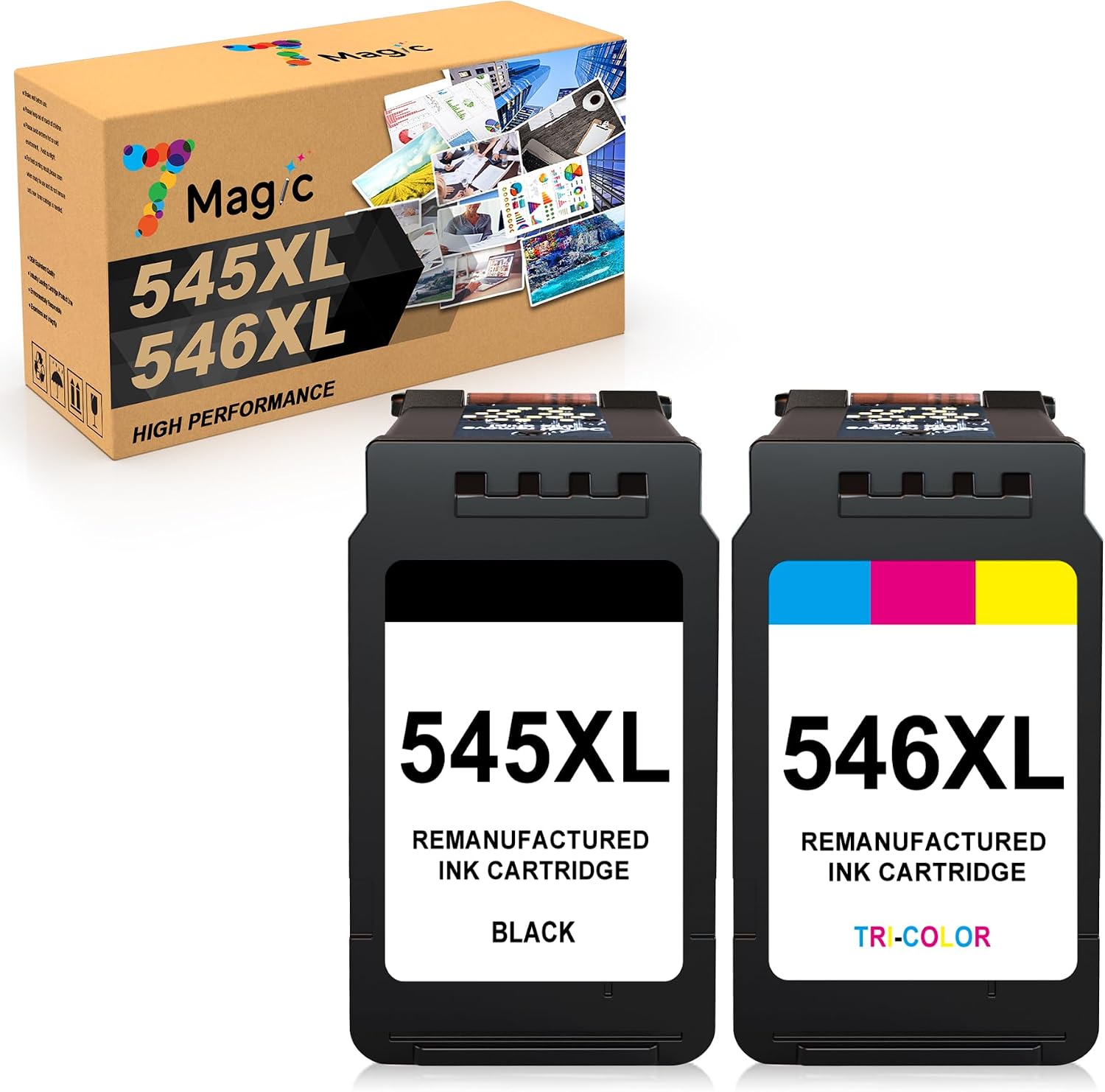 Detalle de 7Magic PG-545XL CL-546XL Ersatzpatronen Multipack für Canon – Schwarz & Farbe, kompatibel mit TS- und MG-/MX-Modellen