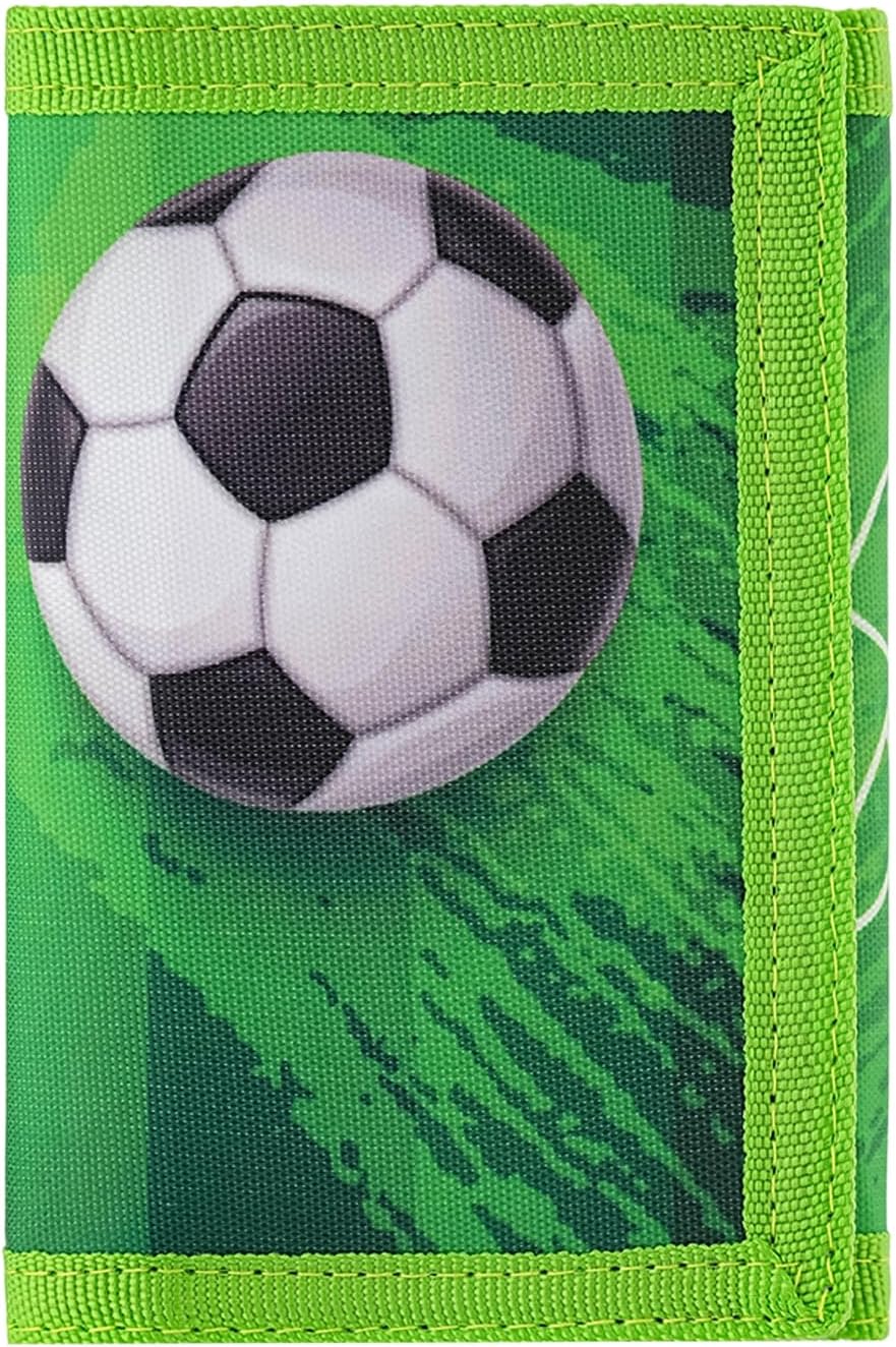 Detalle de Sundee Trifold Football Wallet for Kids – Canvas Soccer Wallet with ID Window, Card Slots and Coin Pocket