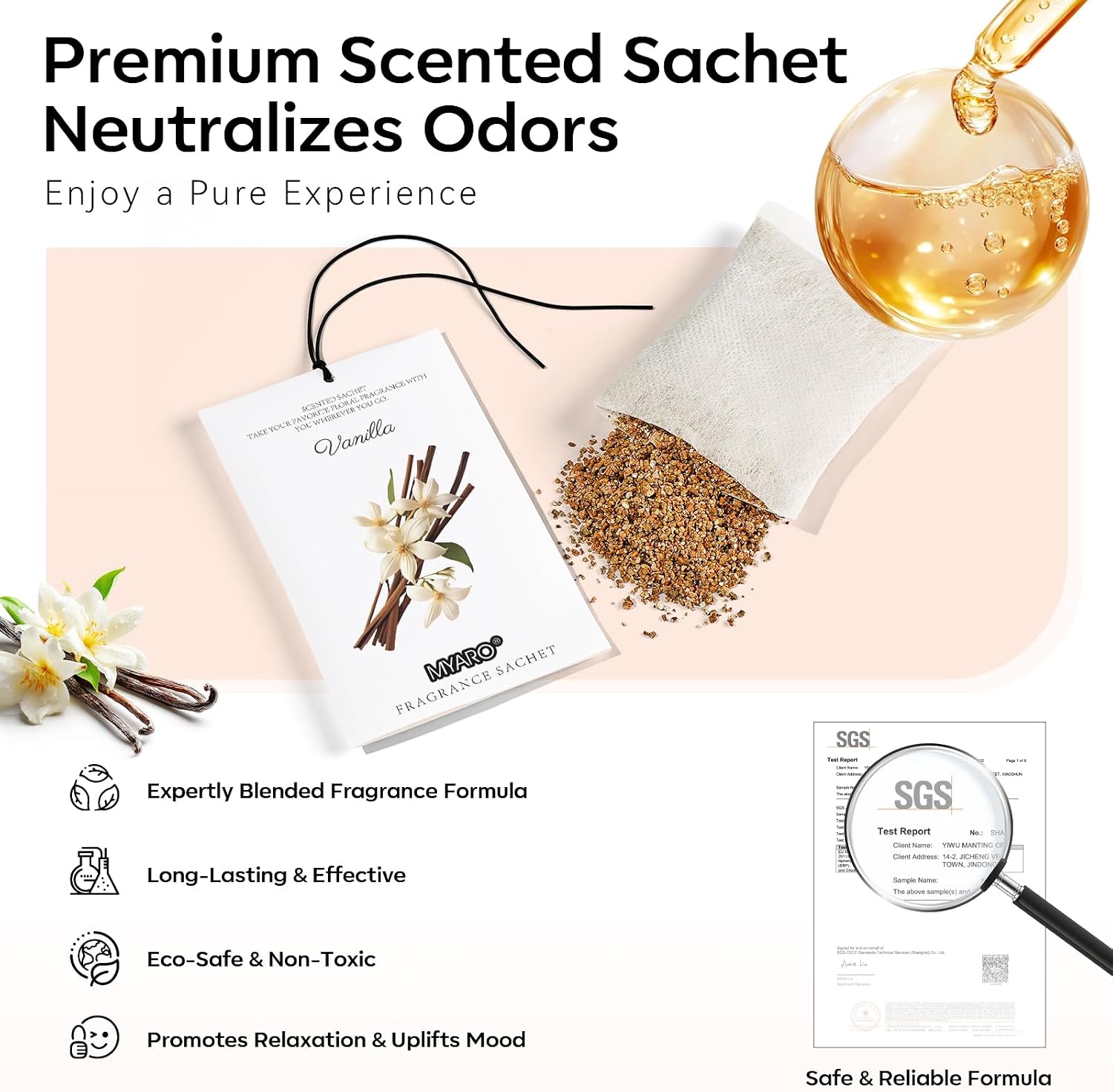 Detalle 2 de MYARO Vanilla Scented Drawer Sachets 12-pack ๐