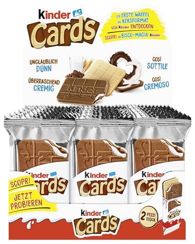 Detalle 2 de Kinder Cards – 30 Packungen mit je 2 Waffeln im Keksformat (30 x 25,6 g)
