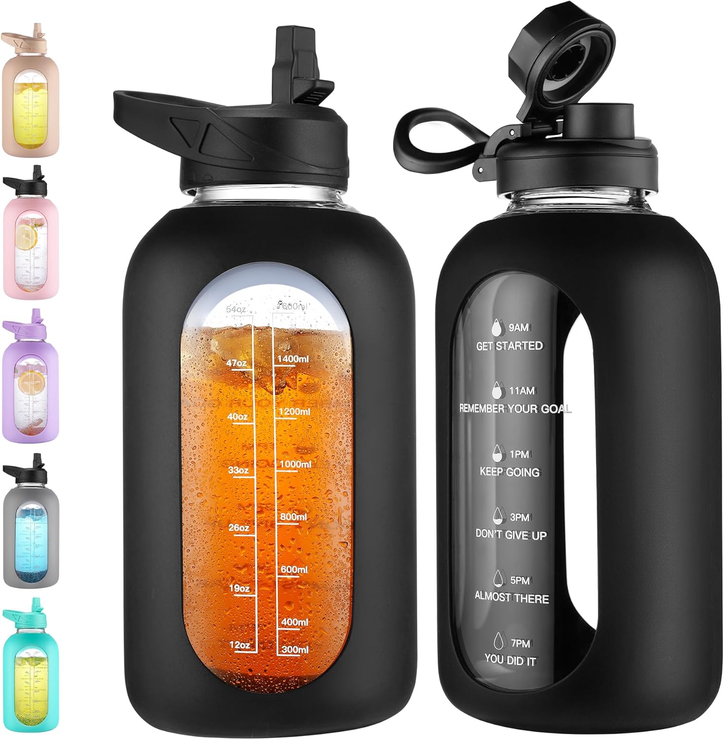 Detalle de CIVAGO 64 oz Glass Water Bottle 🚰
