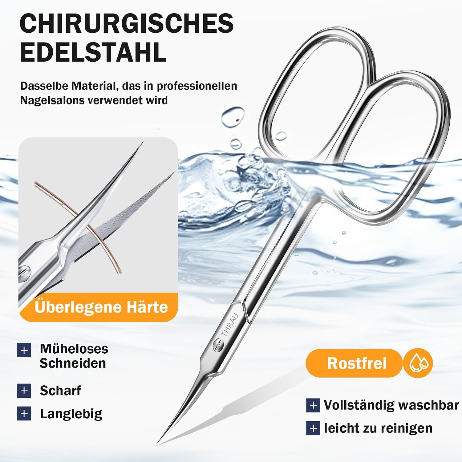 Thumbnail 6 de THRAU Nagelhautschere Präzise Edelstahl 3,7 Zoll