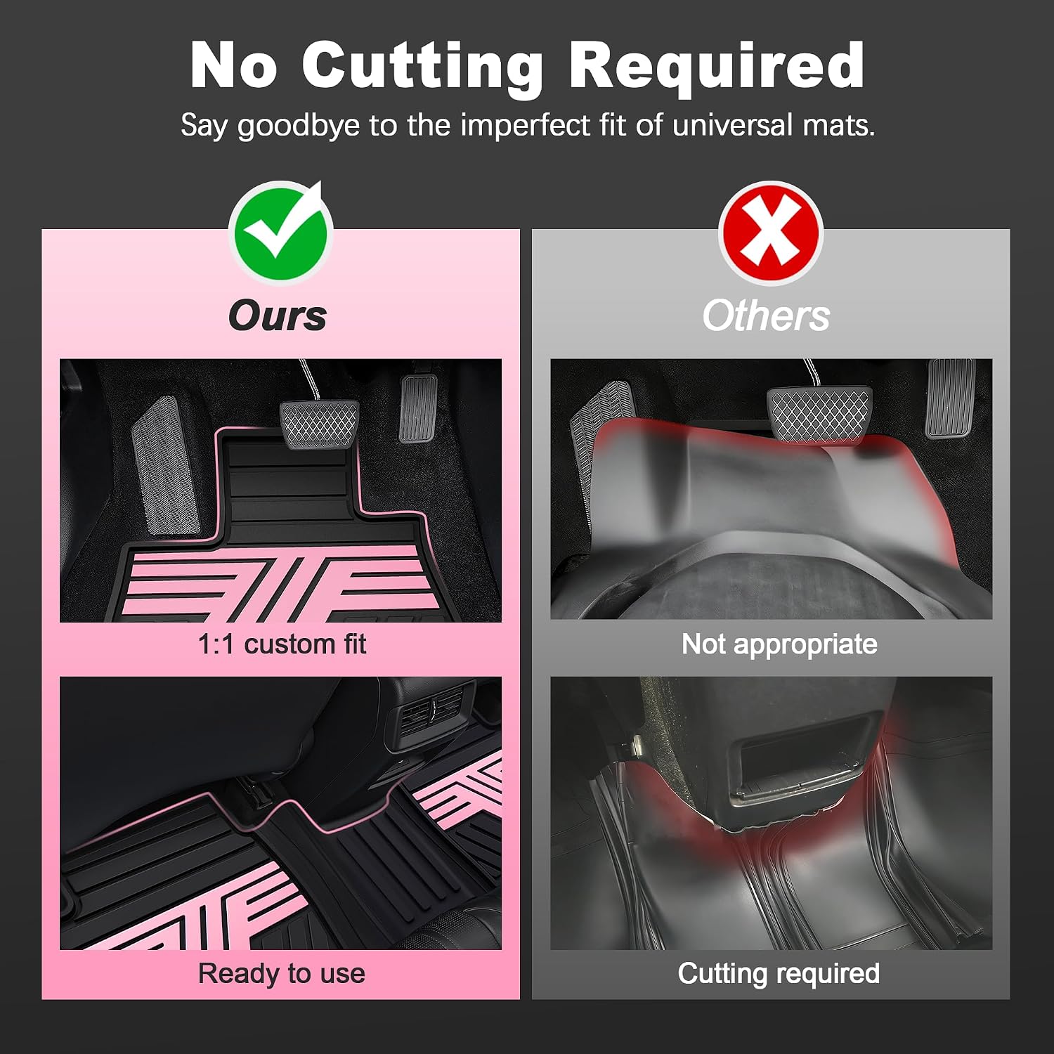 Thumbnail 4 de Floor Mats Fit for Honda Civic 2016-2021 (Sedan/Hatchback) & 2016-2020 Coupe, All Weather Custom Fit Anti-Slip Car Mats
