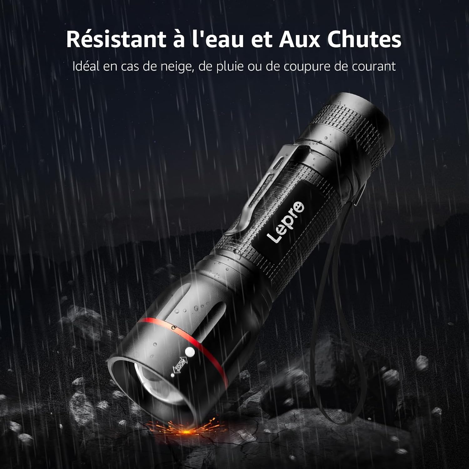 Detalle de Lepro LE2050 lampe torche LED zoomable 5 modes IPX4 (lot de 2)