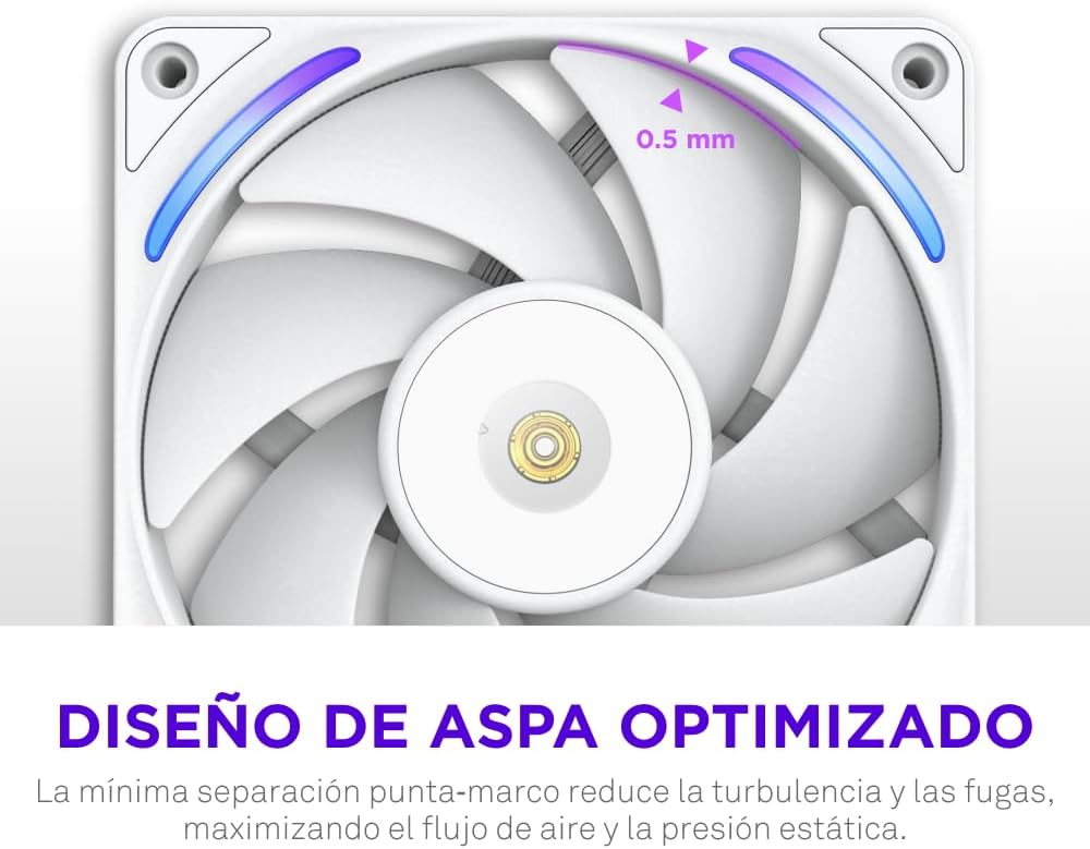 Thumbnail 3 de NZXT F240X Ventilador Rendimiento Marco Único 2x120 PWM RGB Blanco