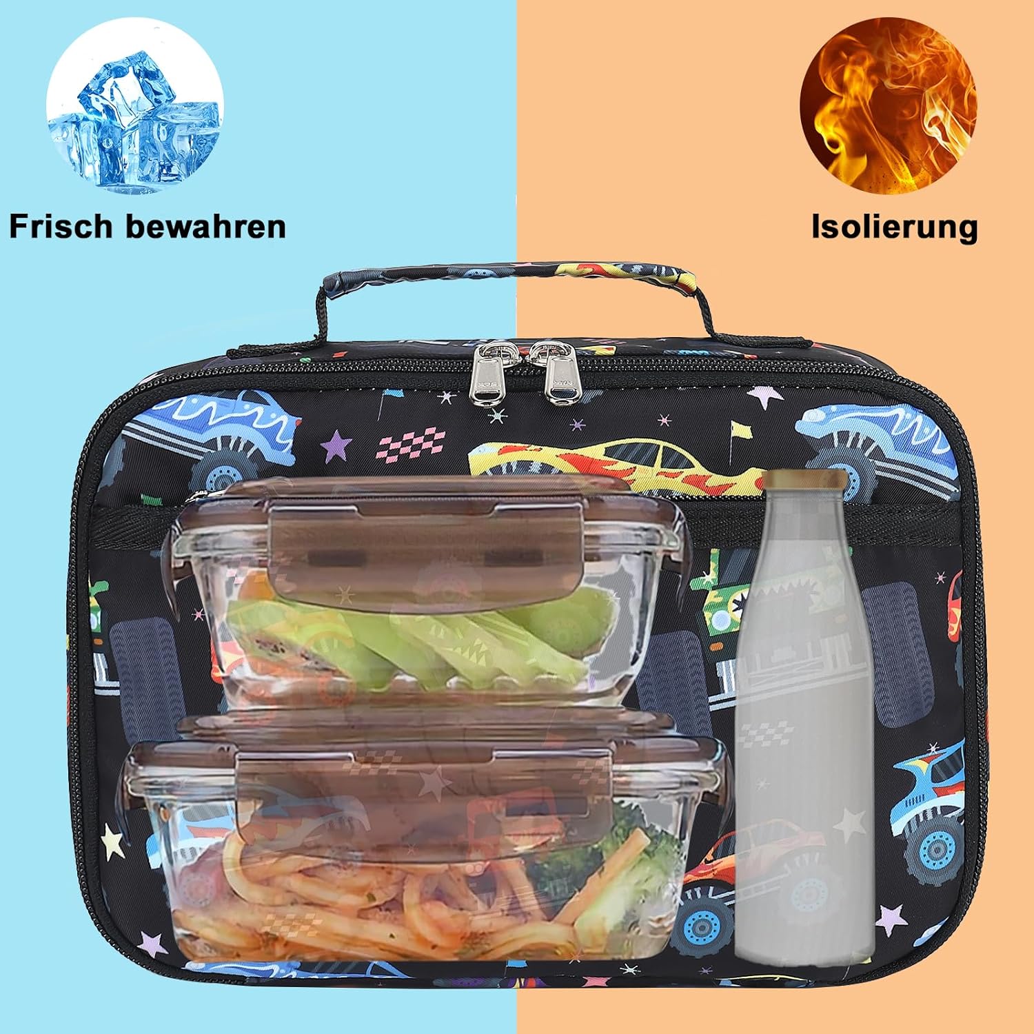 Thumbnail 3 de LEDAOU Kinder-Lunchtasche 5L mit Reißverschluss – isolierte Thermotasche für Schule, Wandern & Arbeit