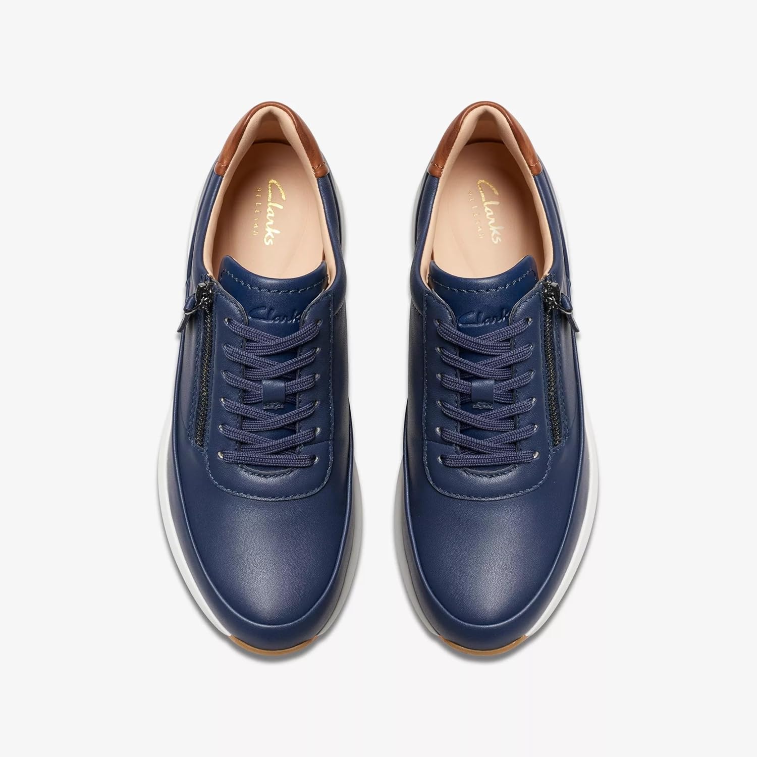 Thumbnail 4 de Clarks Tivoli ZipSneaker pour femme en cuir bleu marine