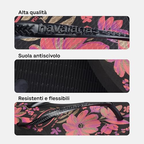 Thumbnail 3 de Havaianas Slim Organic Donna - Infradito Black/Grey/Gold, 39 EU