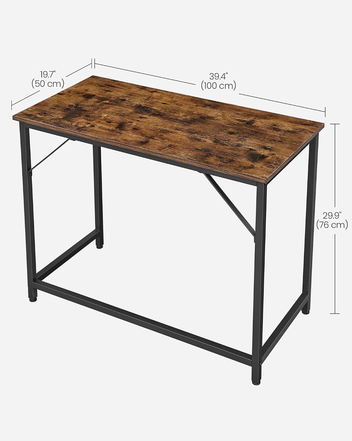 Detalle de VASAGLE LWD41X: Compact 100 x 50 cm Steel Desk for Home Office